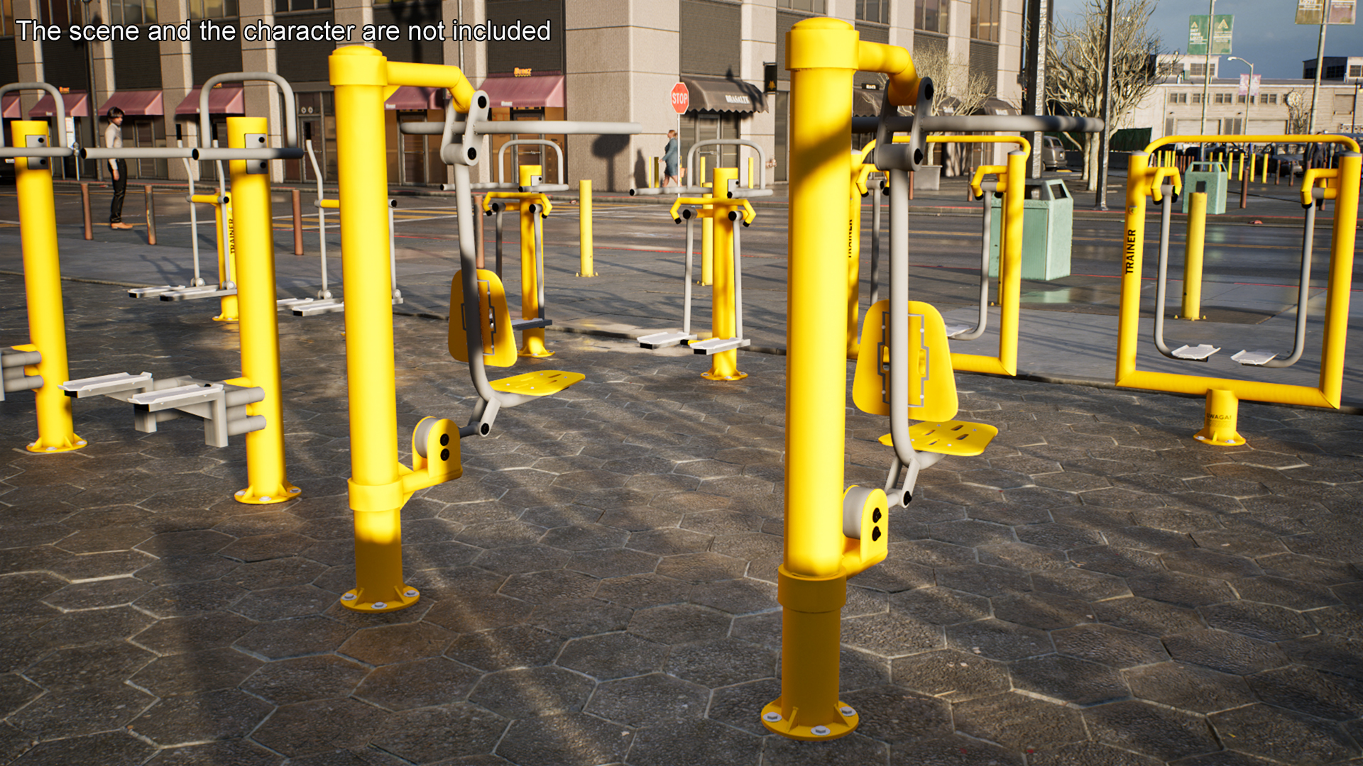 3D Pull Chair Outdoor Trainer Yellow model