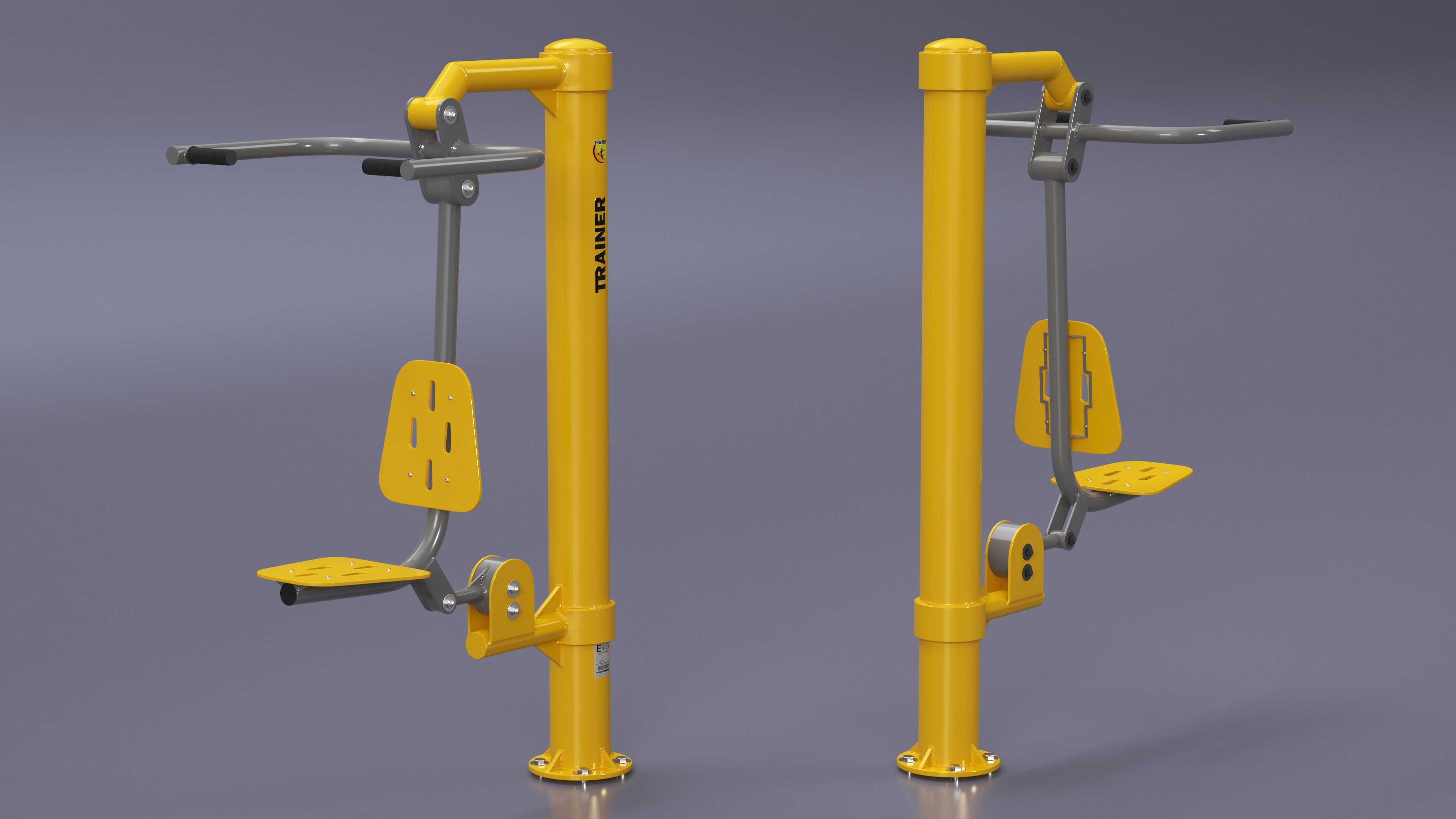 3D Pull Chair Outdoor Trainer Yellow model