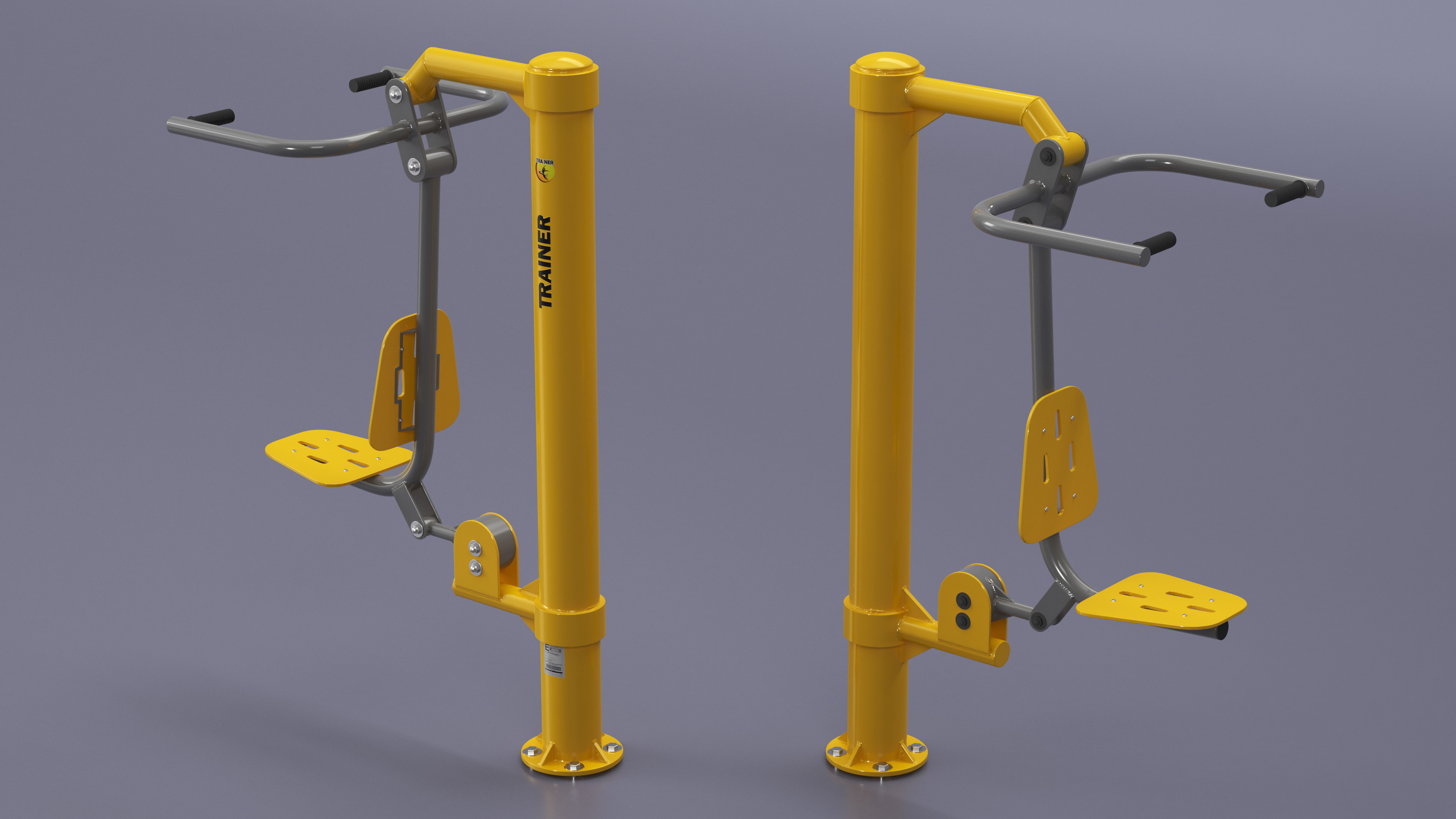 3D Pull Chair Outdoor Trainer Yellow model