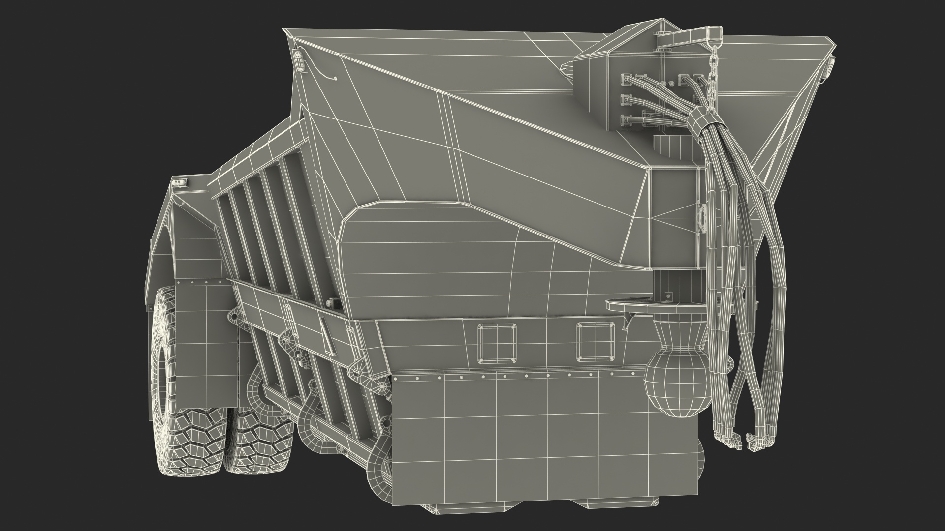 3D model Bottom Dump Trailer Dirty
