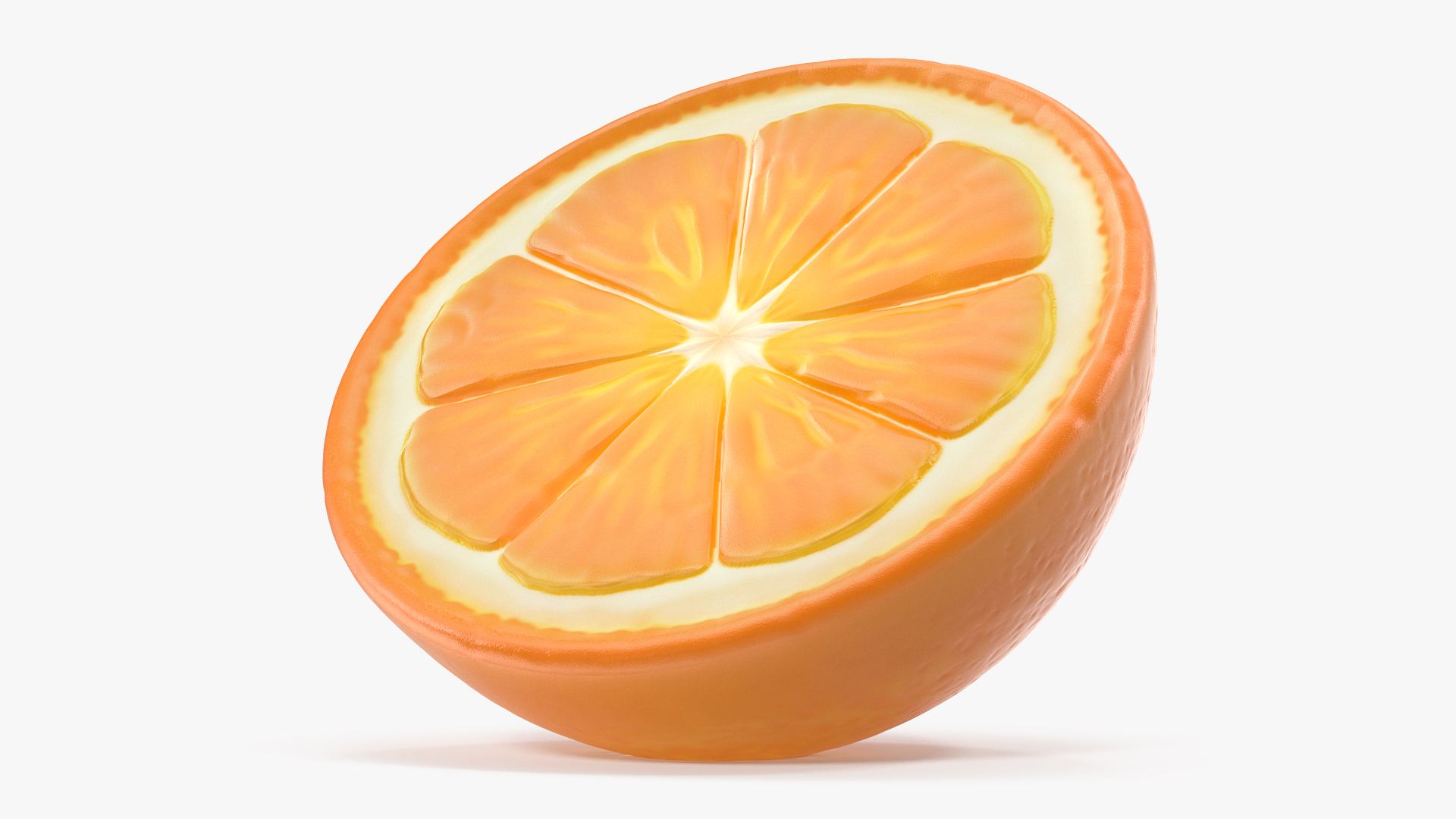 3D Half Fresh Orange Fruit model