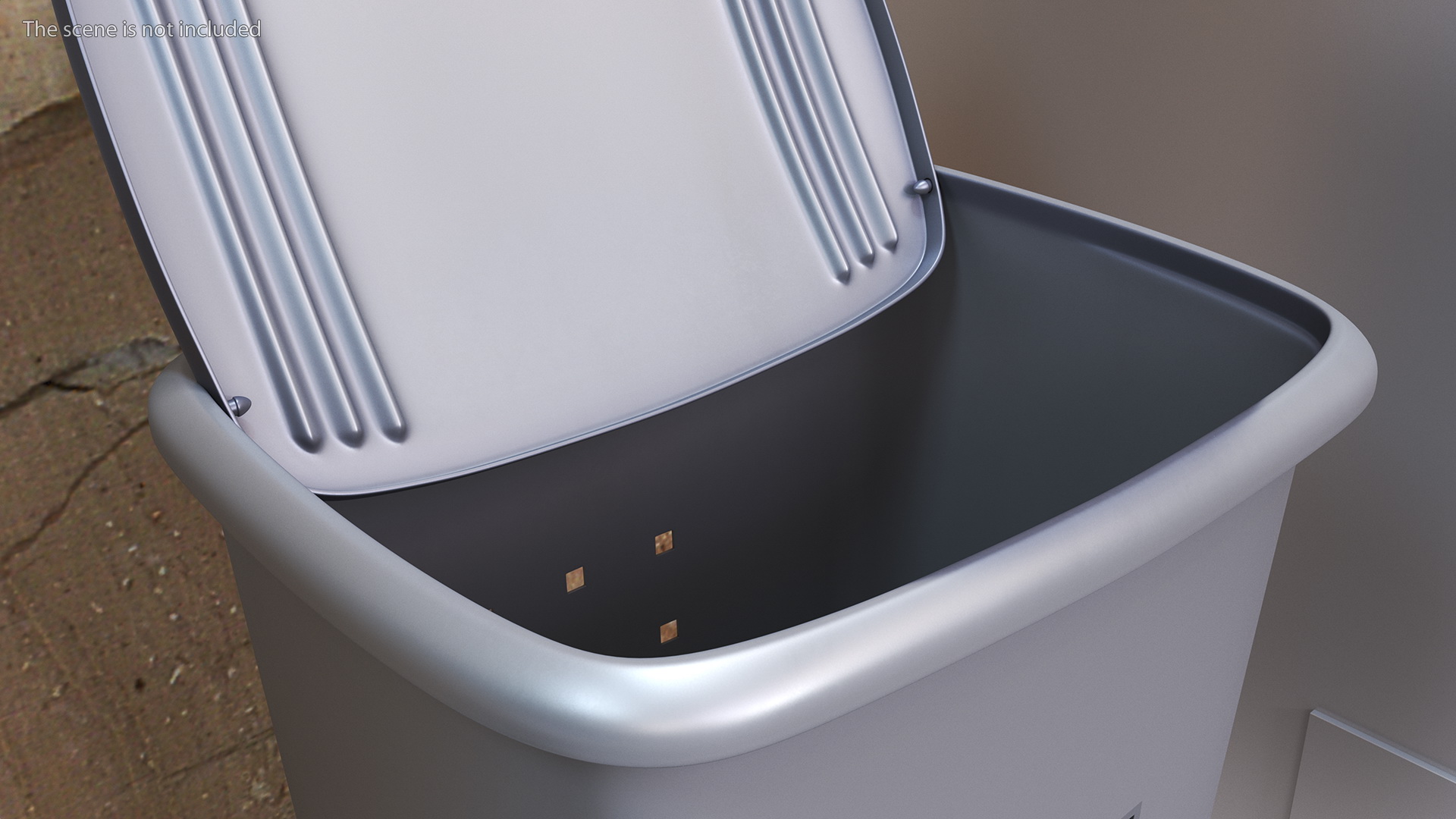 Plastic Laundry Basket Silver 3D model