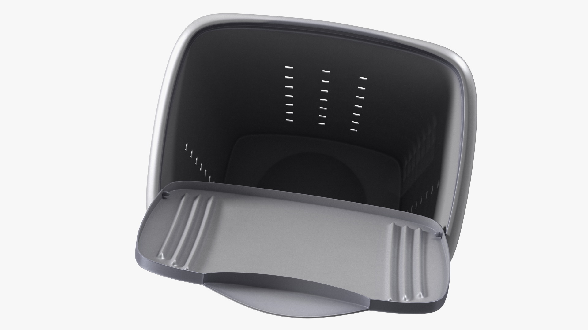 Plastic Laundry Basket Silver 3D model