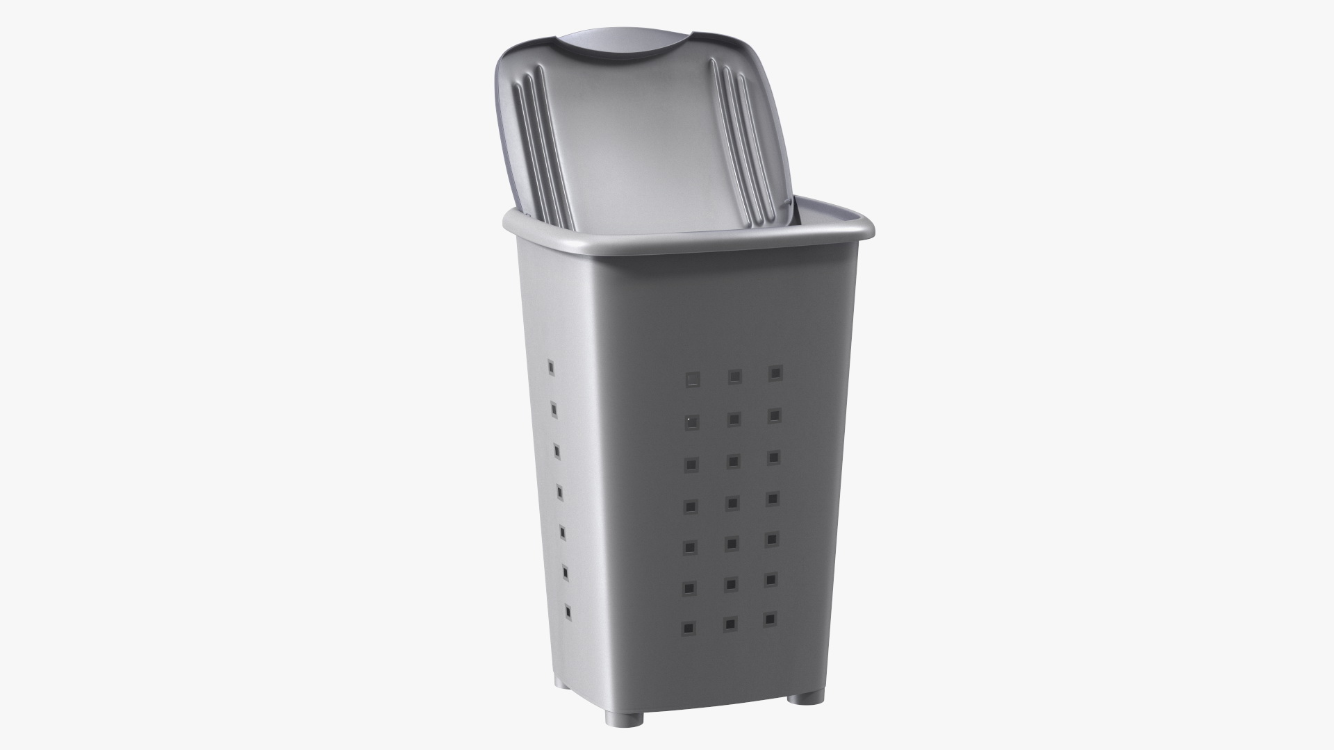Plastic Laundry Basket Silver 3D model