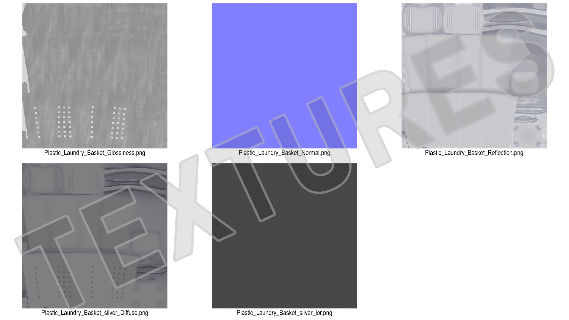 Plastic Laundry Basket Silver 3D model