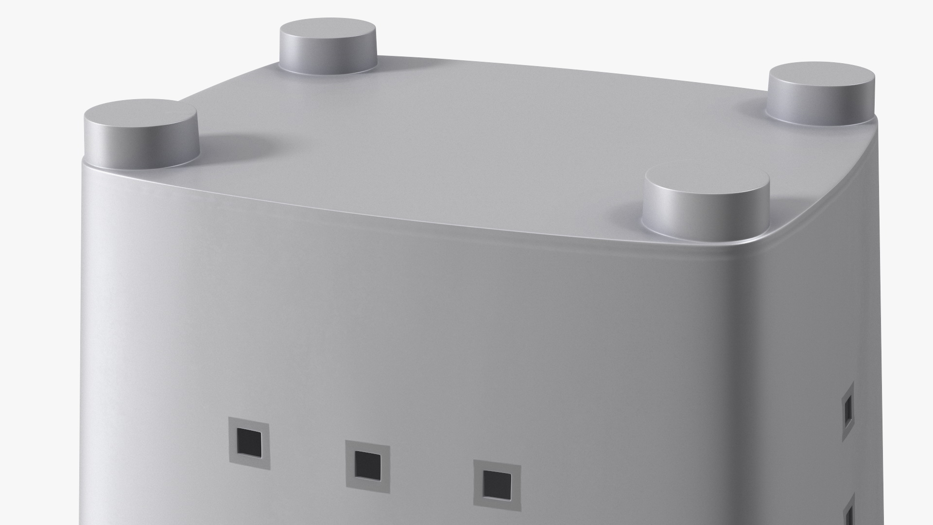 Plastic Laundry Basket Silver 3D model