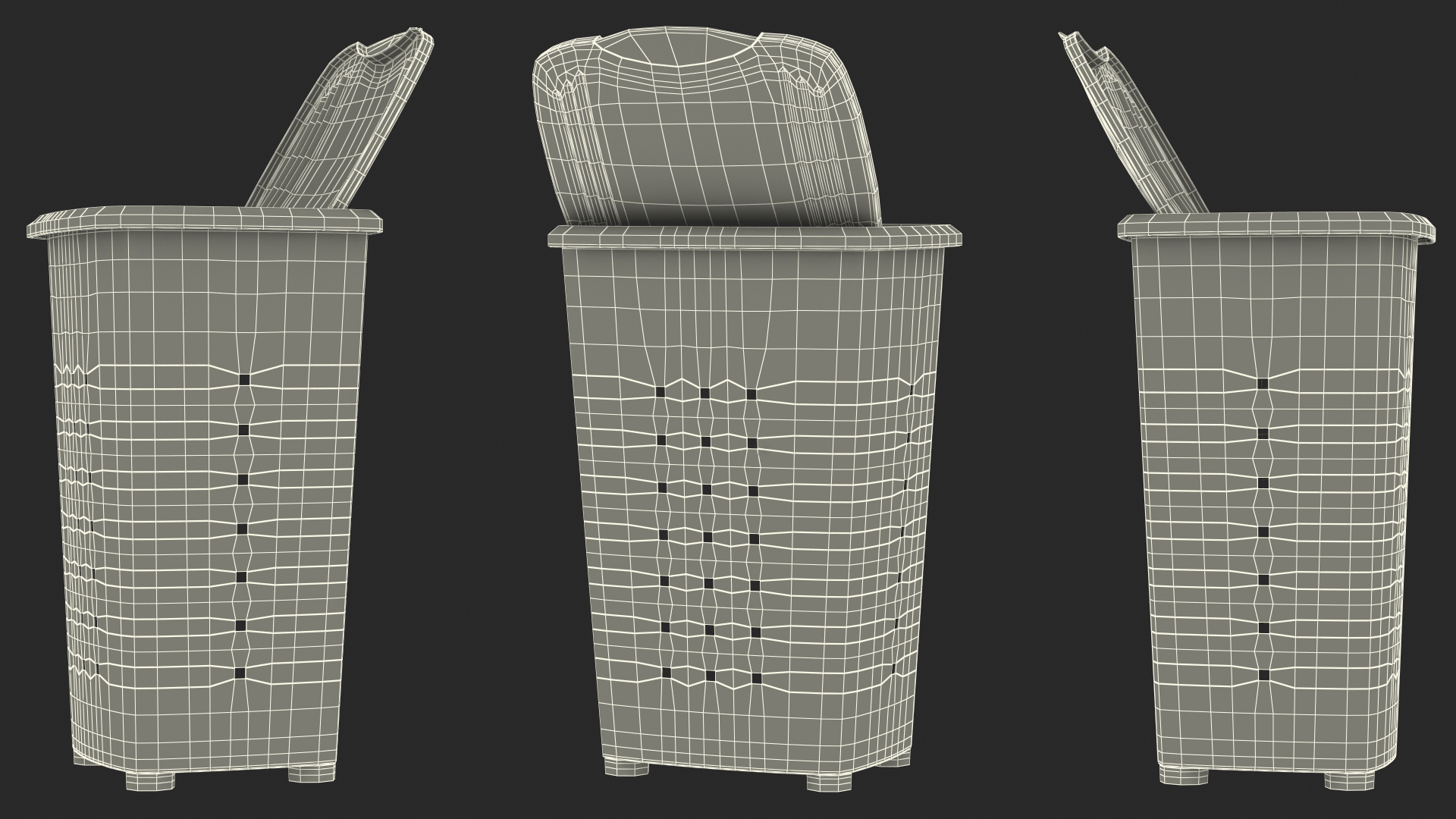 Plastic Laundry Basket Silver 3D model