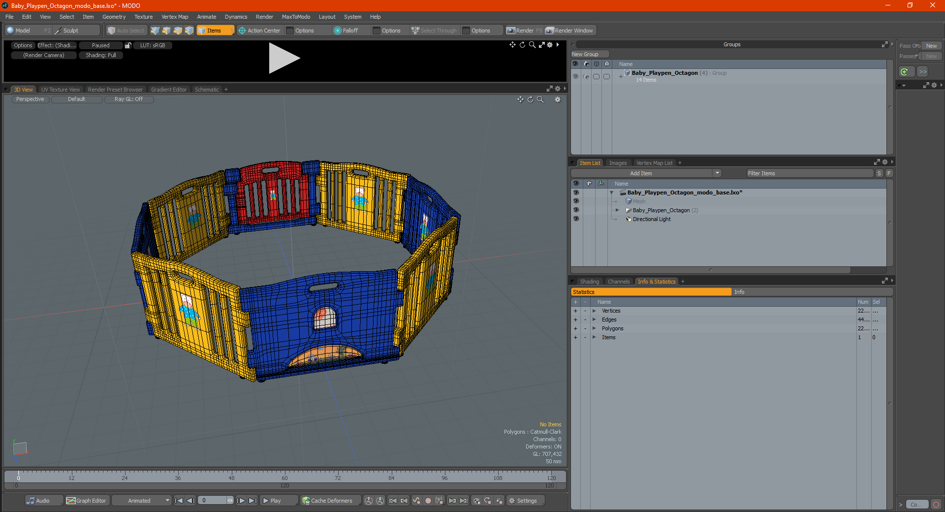 3D model Baby Playpen Octagon