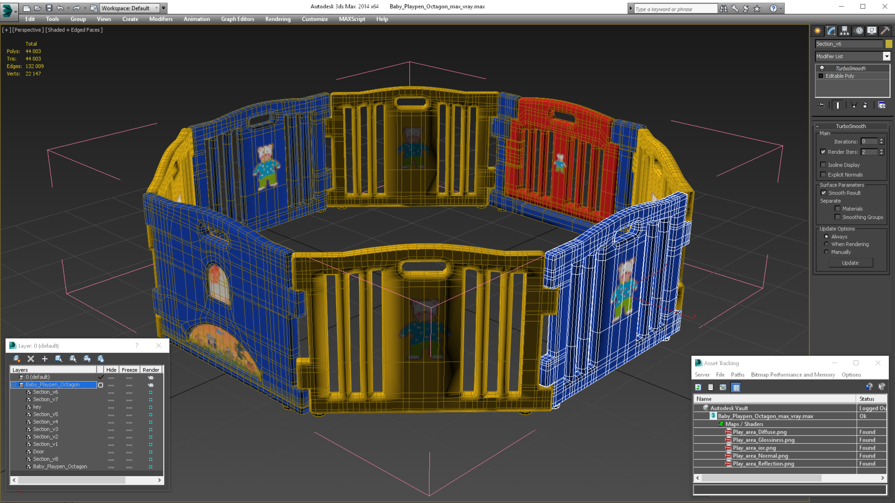 3D model Baby Playpen Octagon