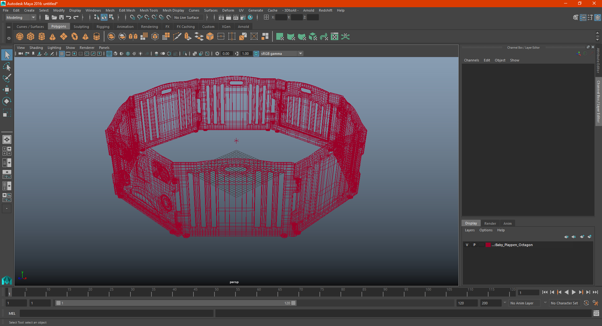 3D model Baby Playpen Octagon