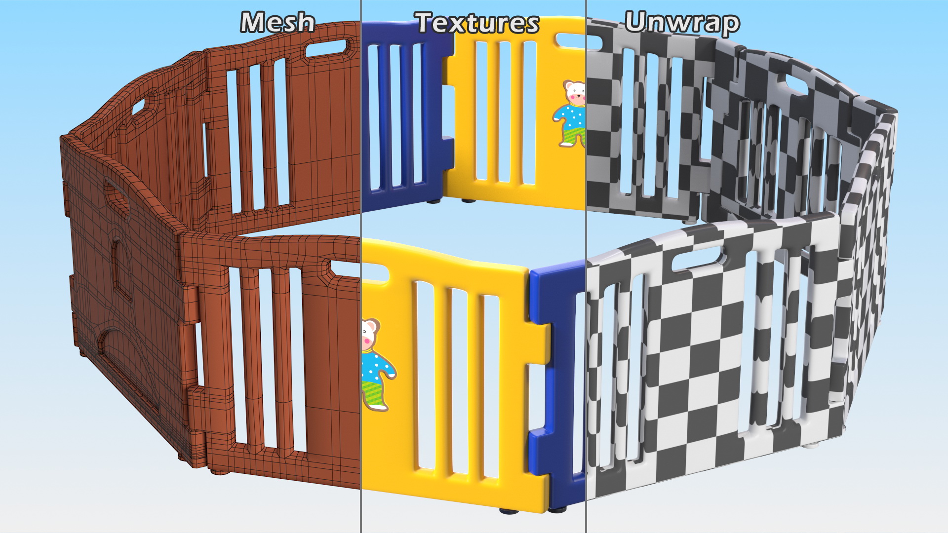 3D model Baby Playpen Octagon