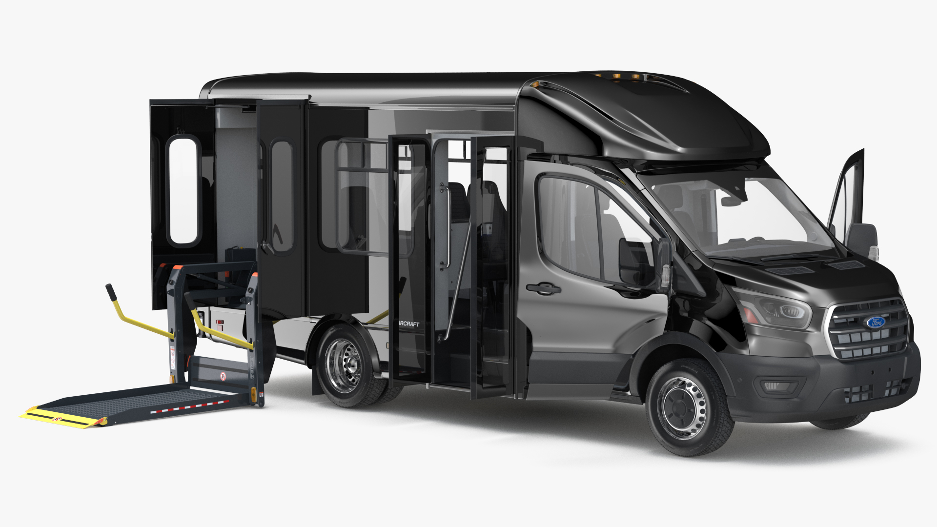 3D Ford Starcraft Executive Shuttle Bus Rigged model