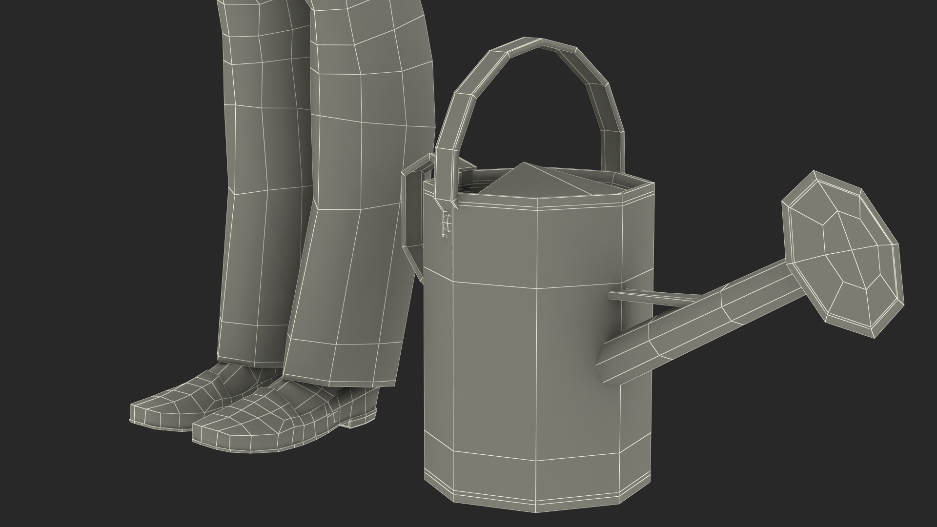 3D Black Elderly Woman Gardener Style A-Pose