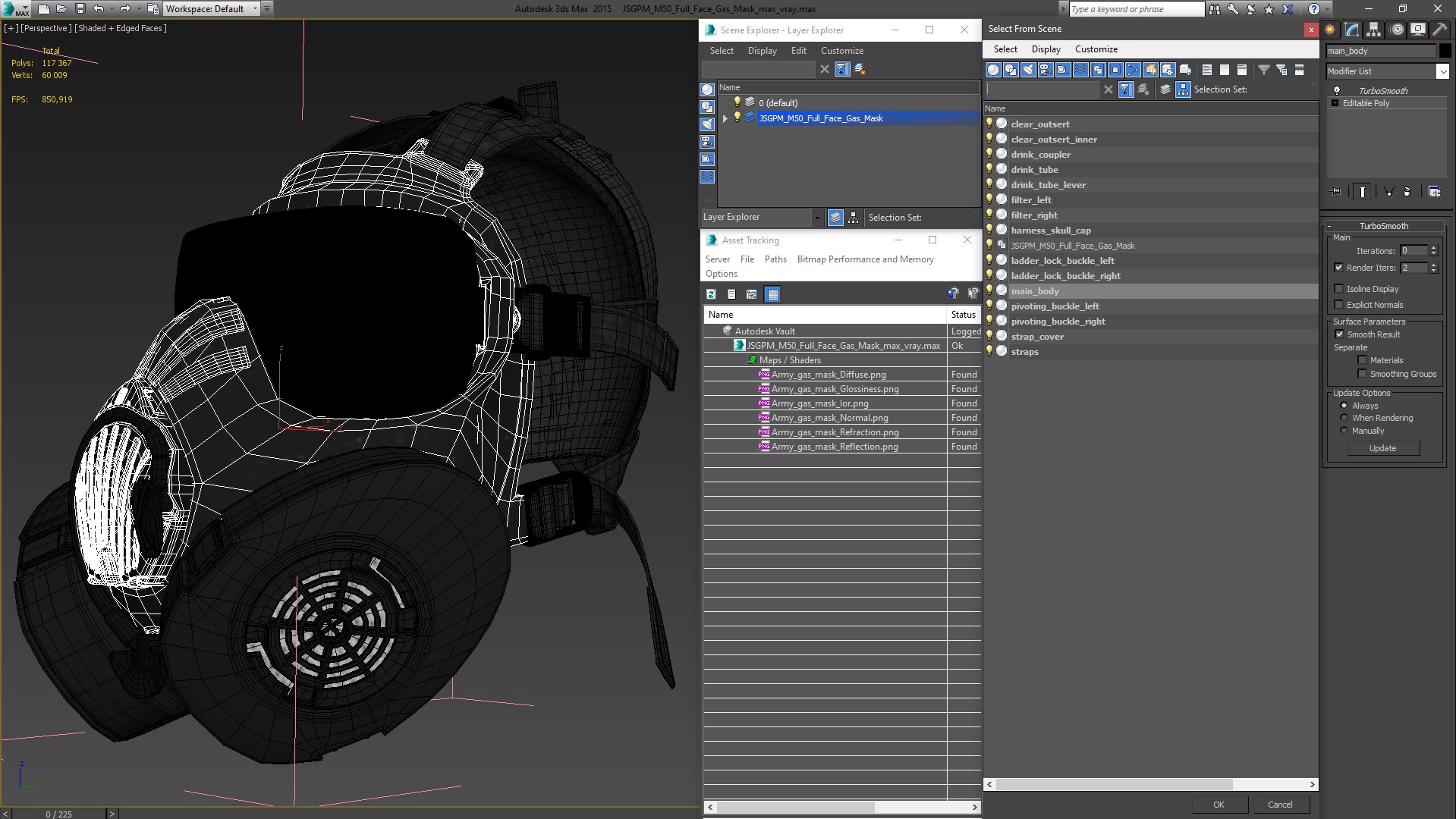 3D JSGPM M50 Full Face Gas Mask model