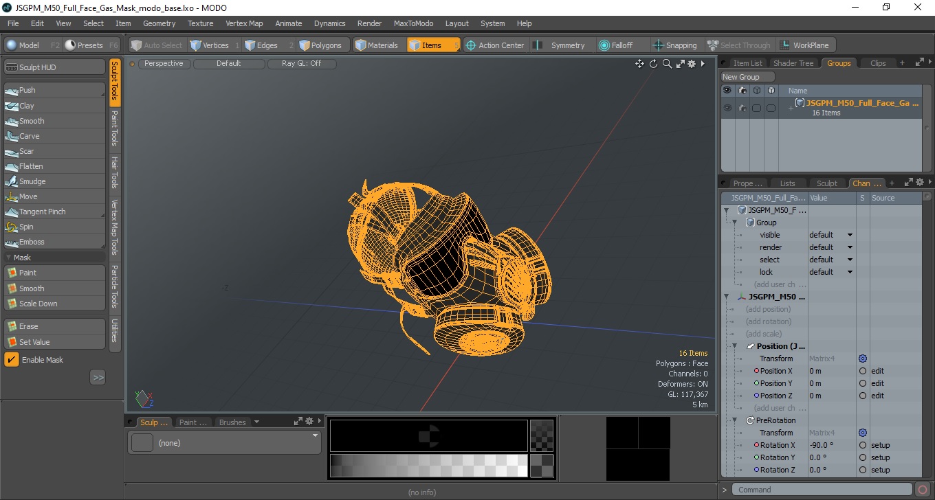 3D JSGPM M50 Full Face Gas Mask model