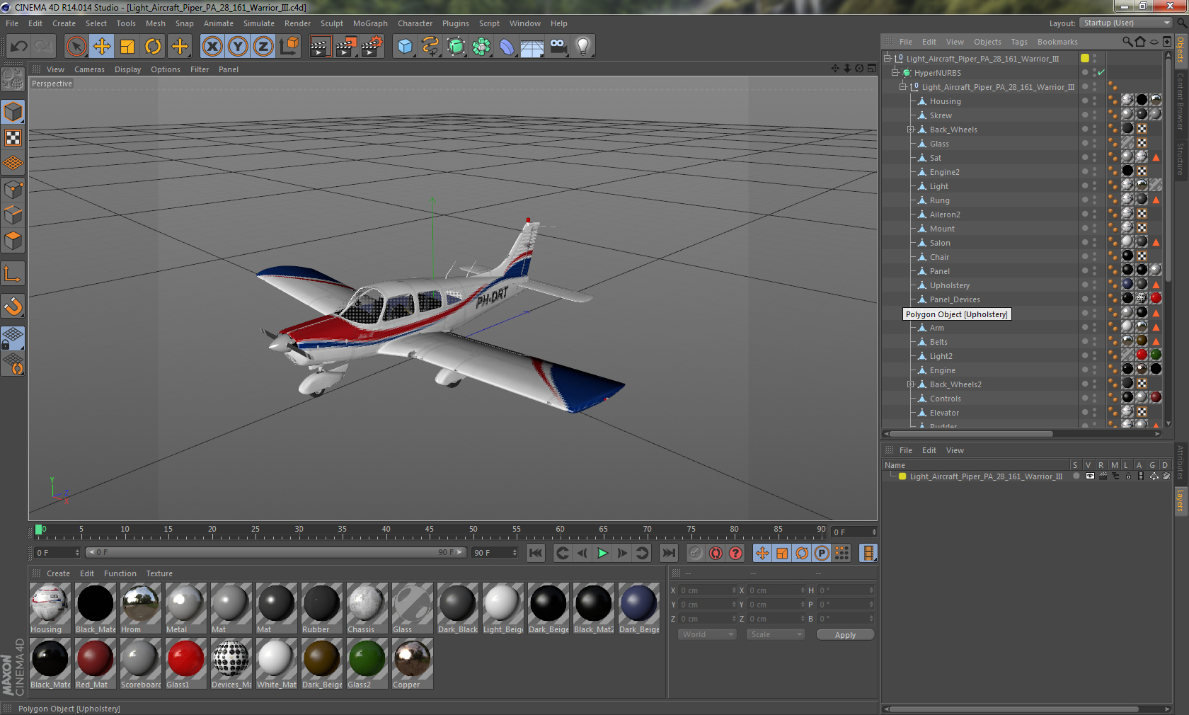 Light Aircraft Piper PA 28 161 Warrior III 3D