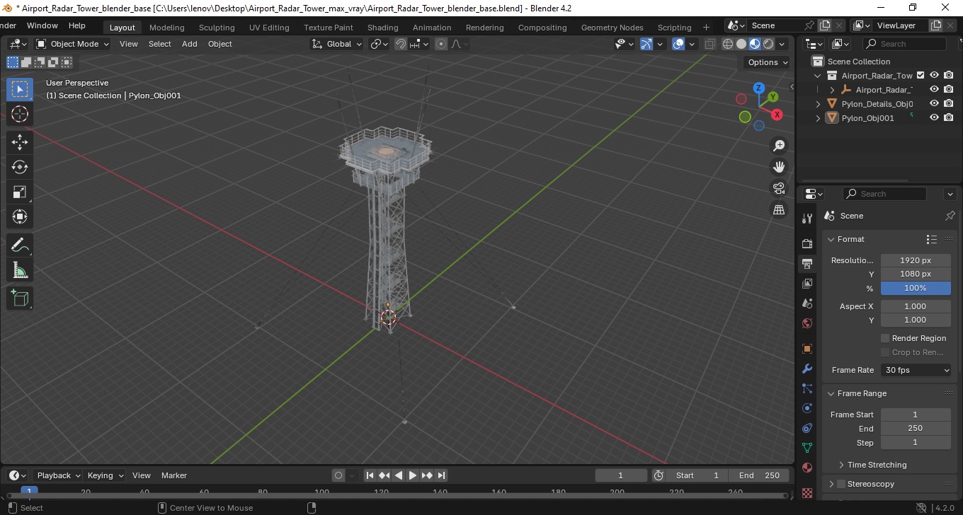 Airport Radar Tower 3D model