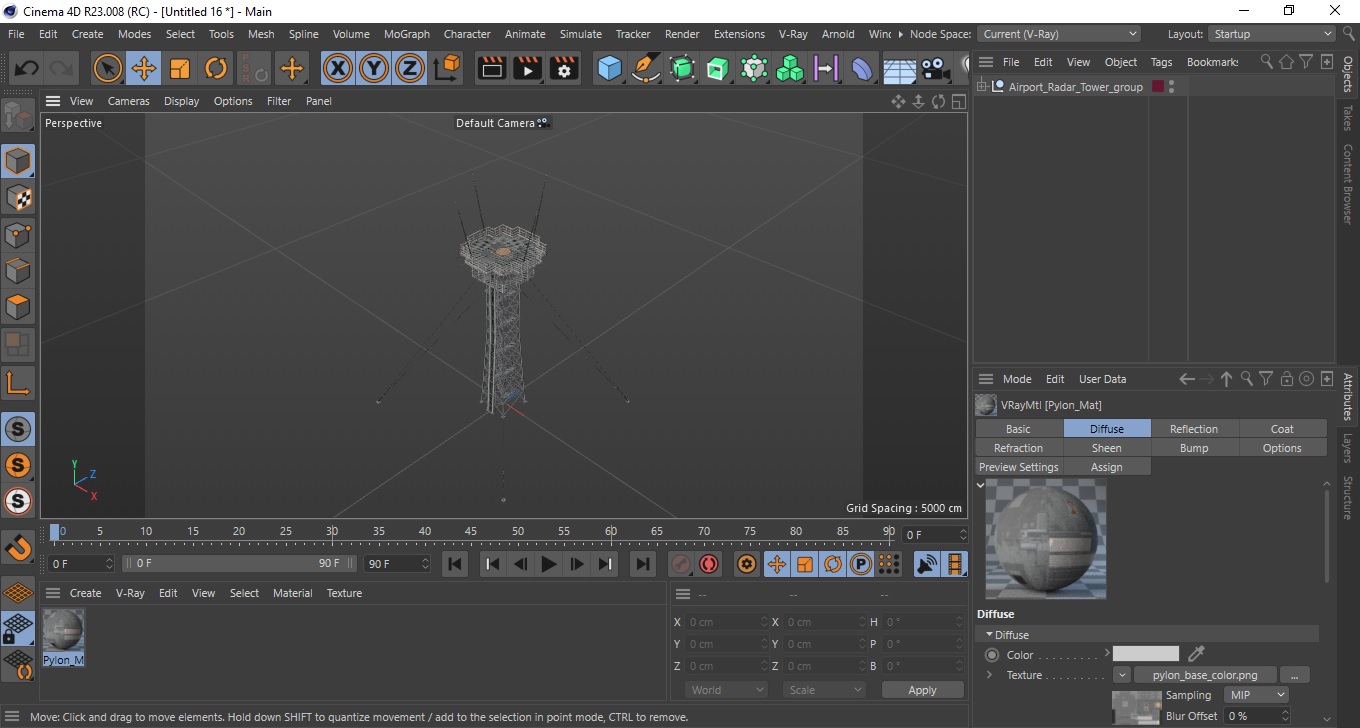 Airport Radar Tower 3D model