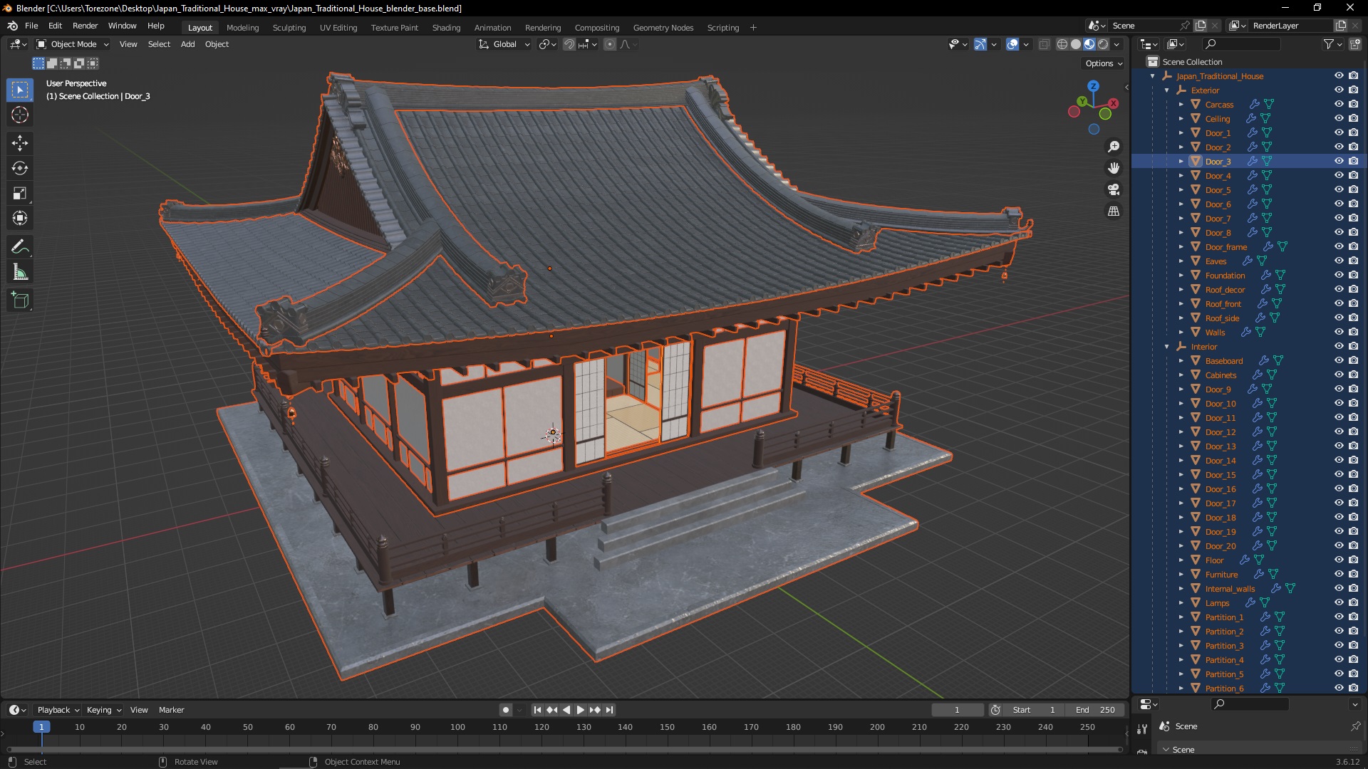 3D Japan Traditional House model