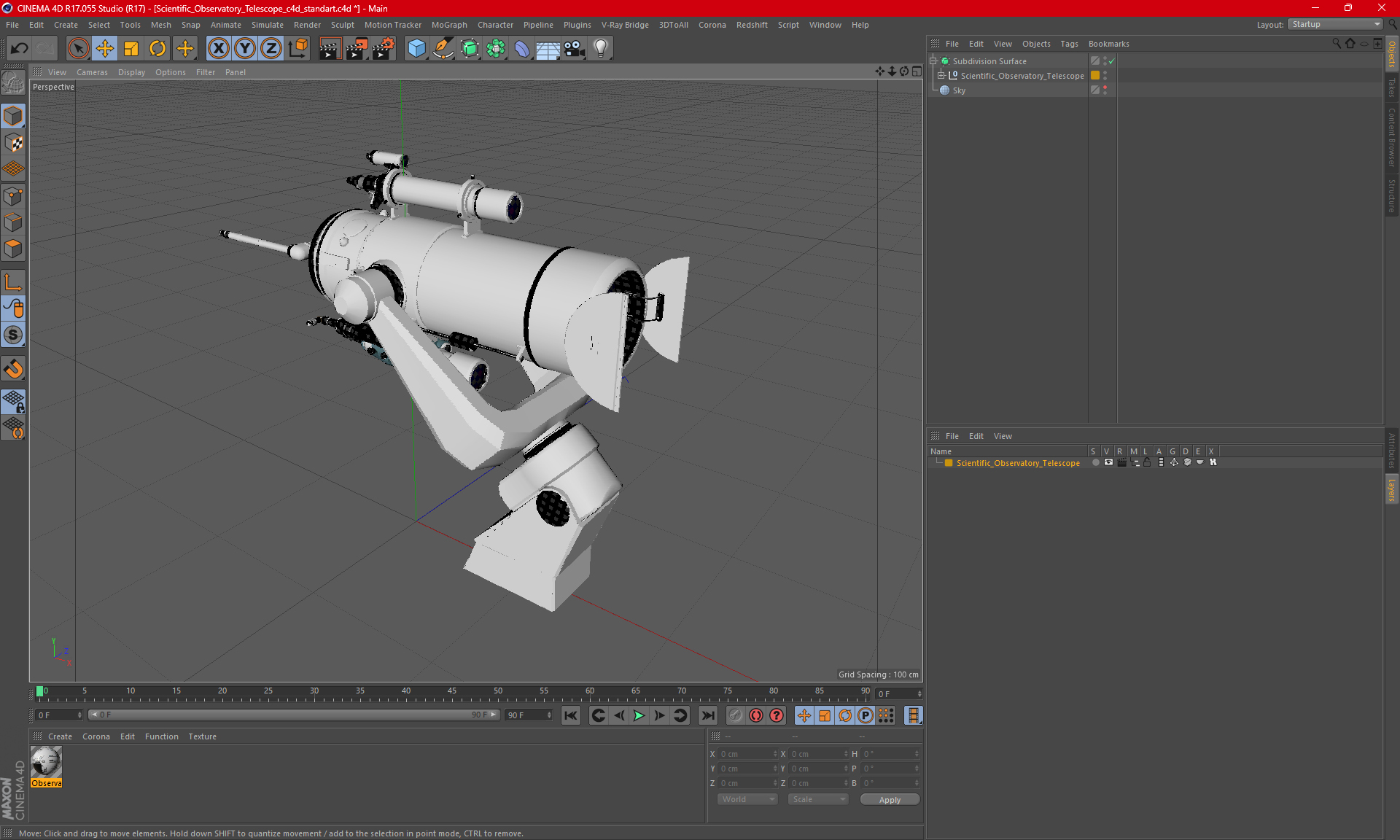 Scientific Observatory Telescope 3D