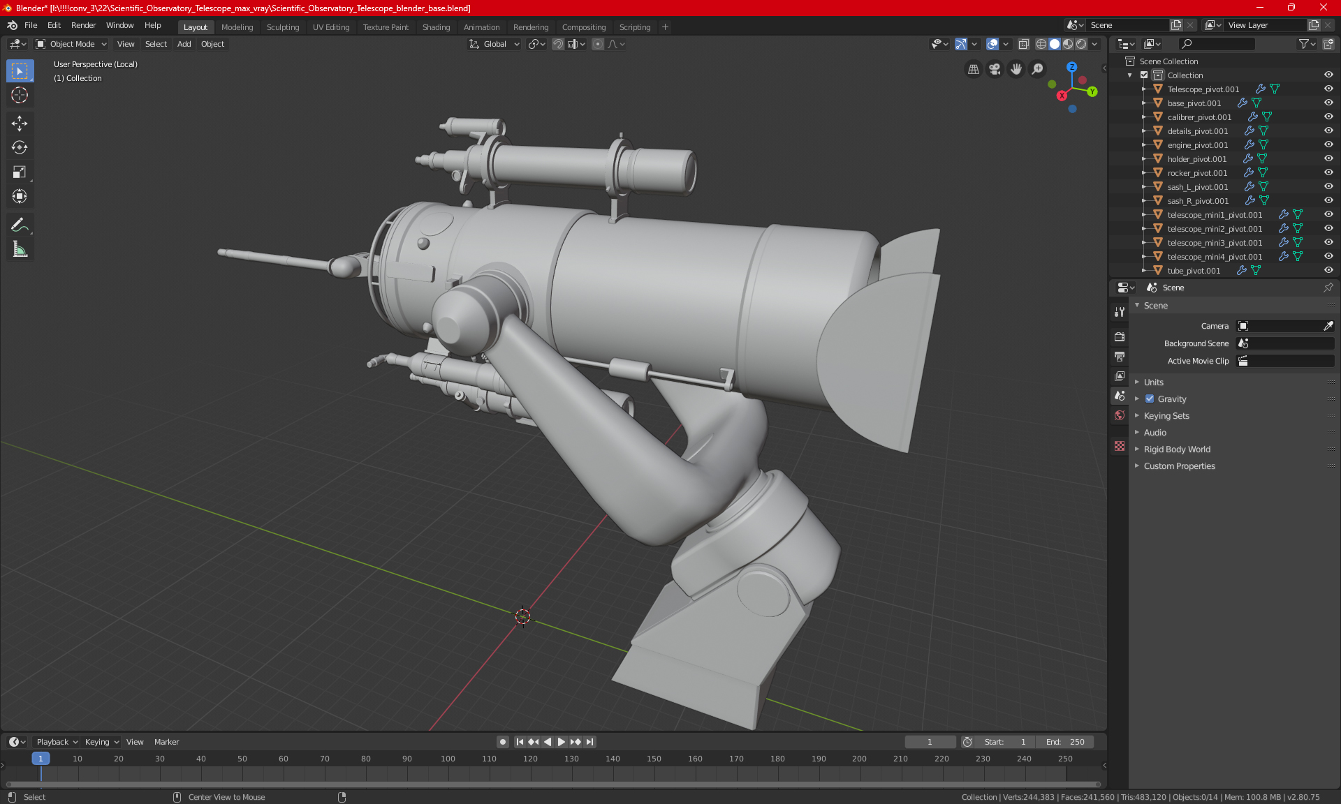 Scientific Observatory Telescope 3D