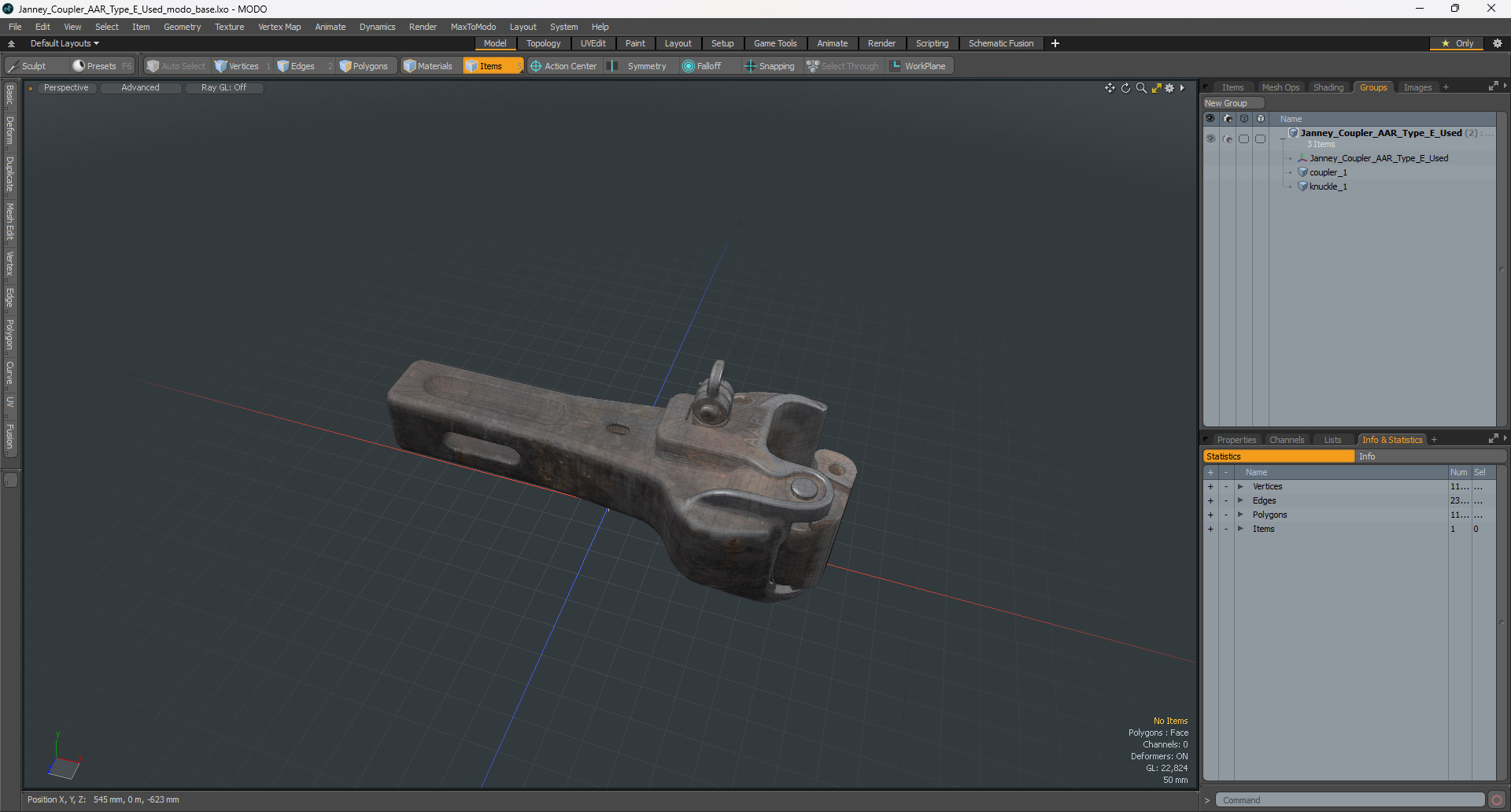 3D model Janney Coupler AAR Type E Used