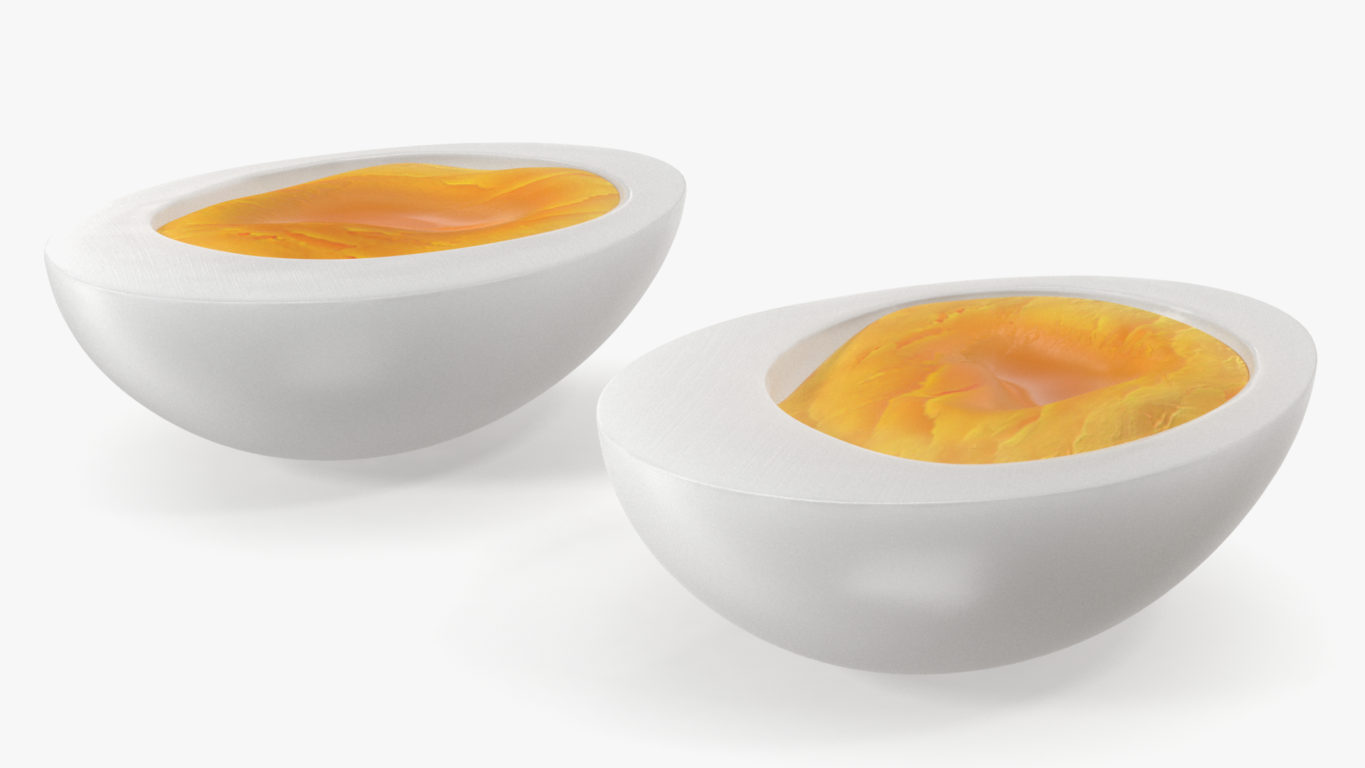 Peeled Soft Boiled Egg Halves 3D model