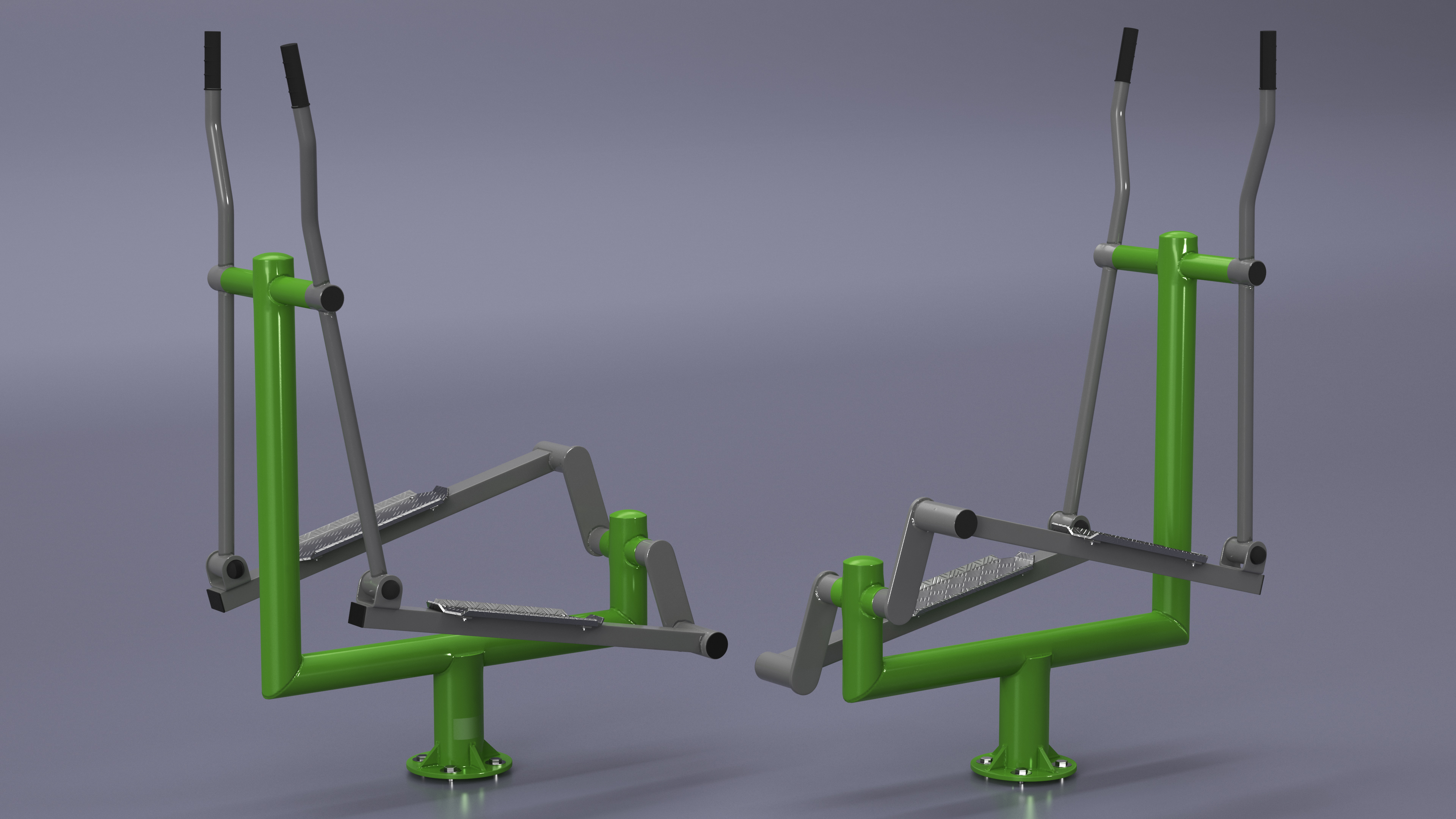 3D Outdoor Elliptical Cross Trainer Green model