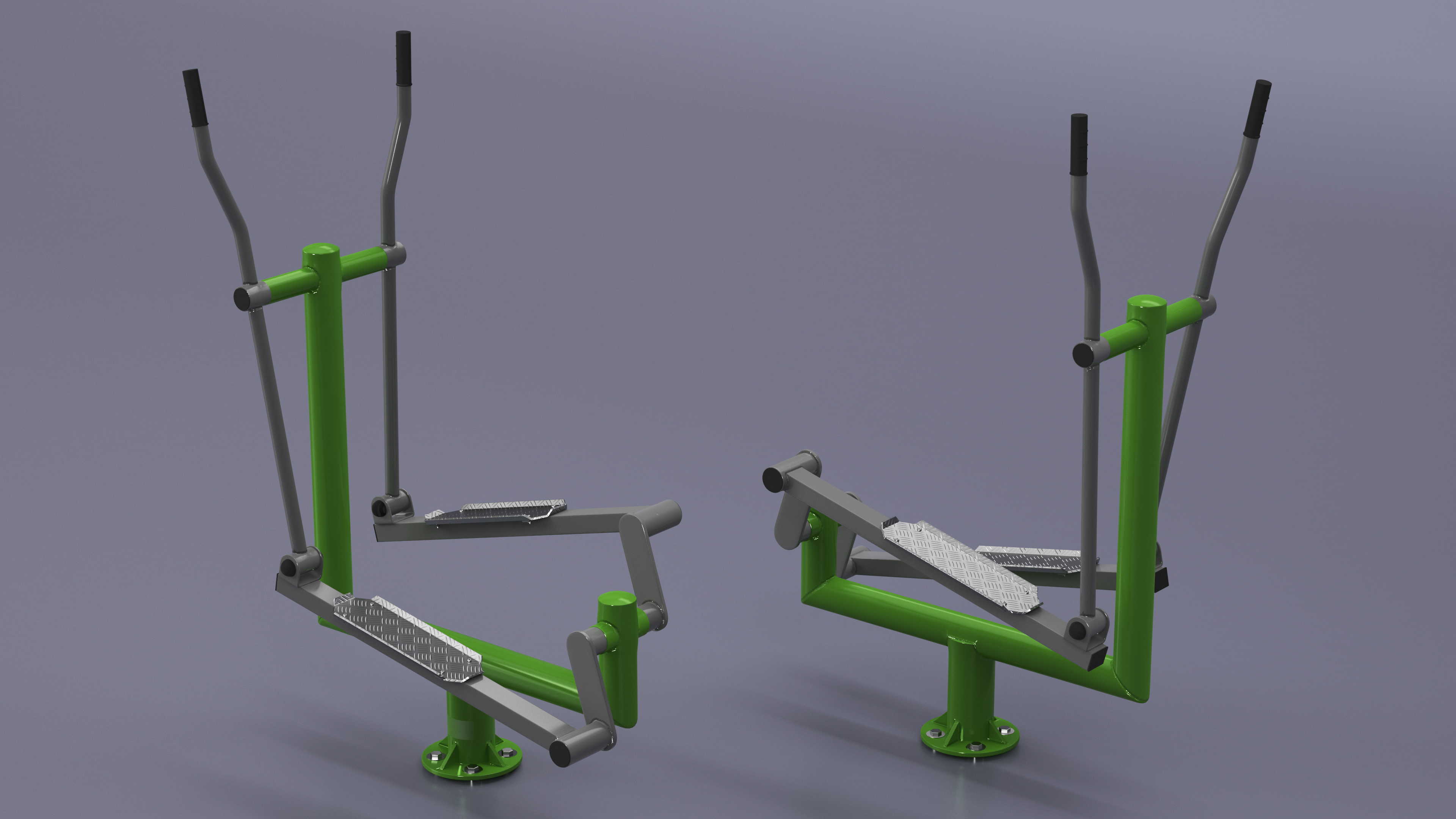 3D Outdoor Elliptical Cross Trainer Green model