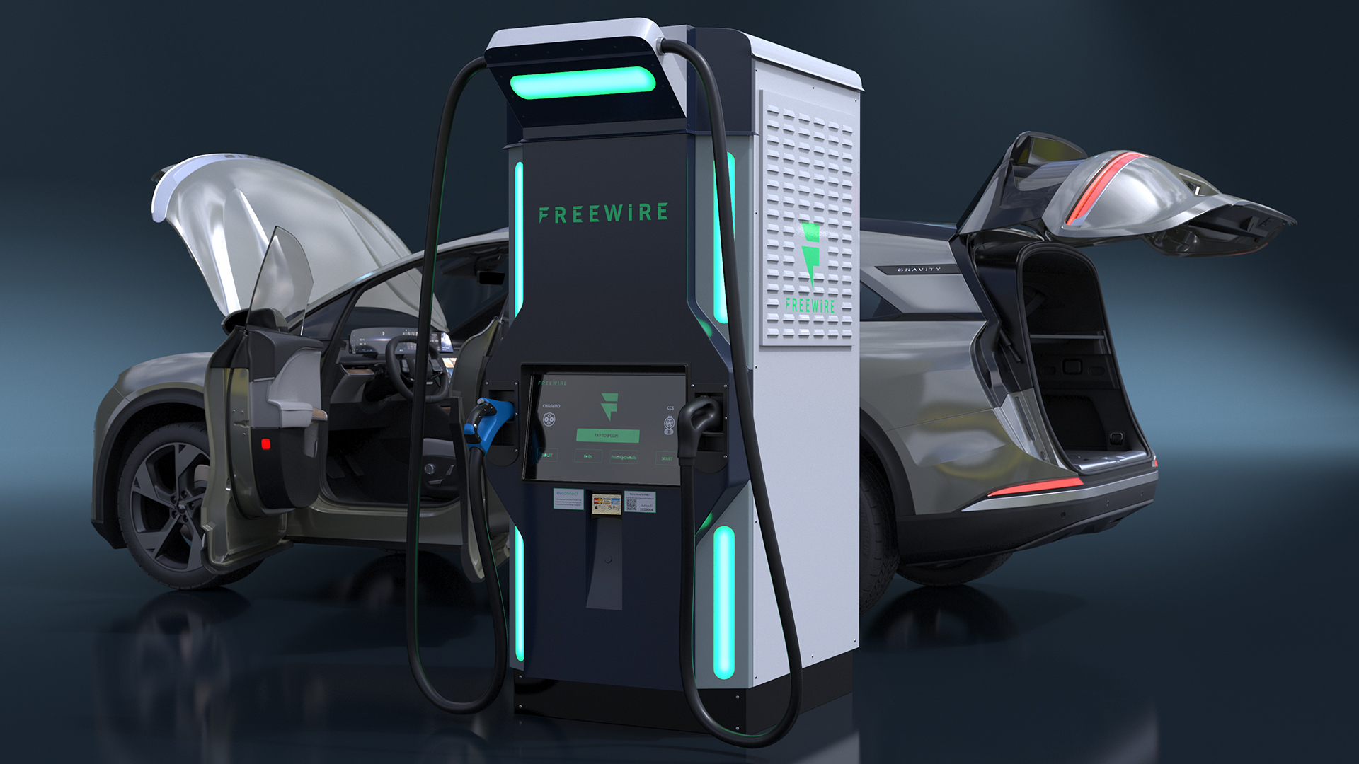 3D Lucid Gravity Electric SUV with Ultrafast EV Boost Charger model