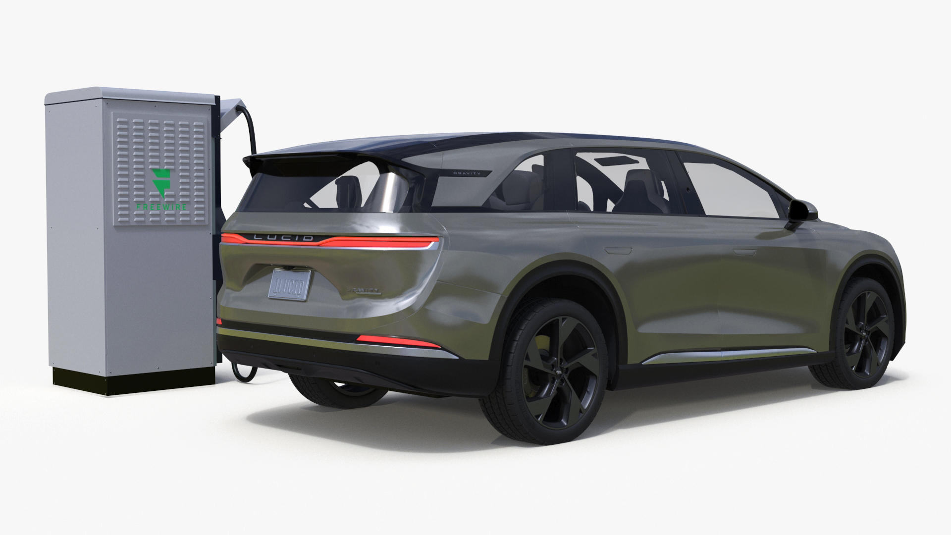 3D Lucid Gravity Electric SUV with Ultrafast EV Boost Charger model