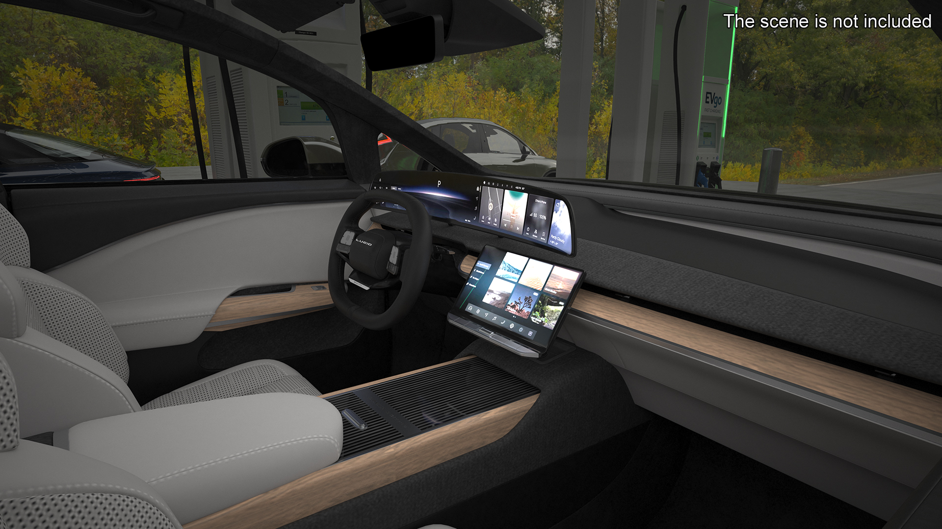 3D Lucid Gravity Electric SUV with Ultrafast EV Boost Charger model