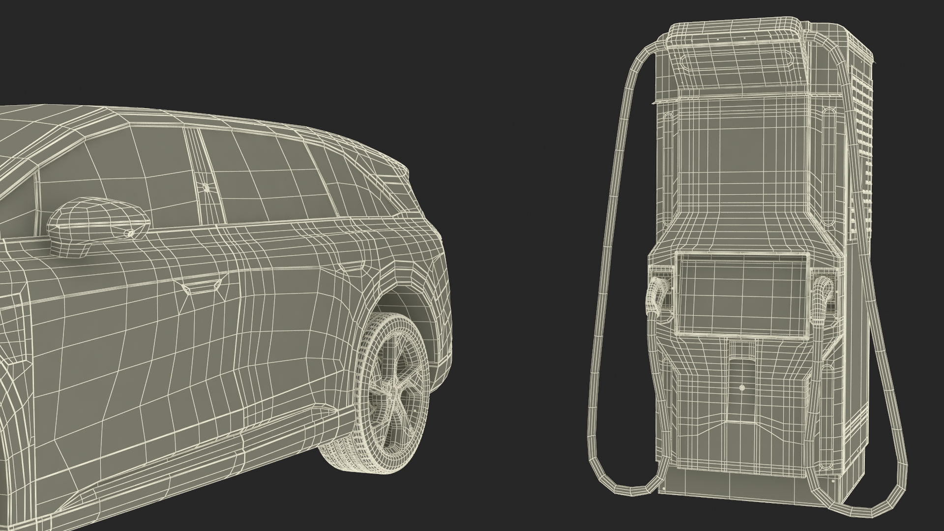 3D Lucid Gravity Electric SUV with Ultrafast EV Boost Charger model