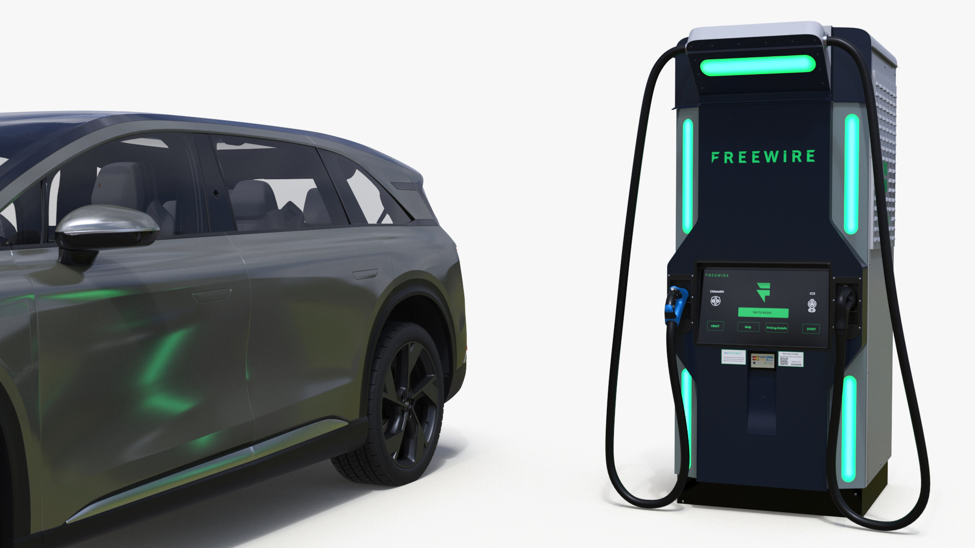 3D Lucid Gravity Electric SUV with Ultrafast EV Boost Charger model