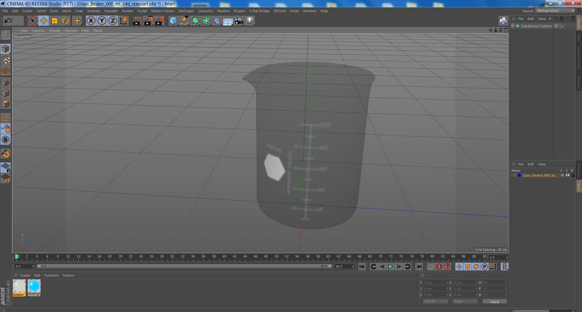 Glass Beaker 600 mL 3D model