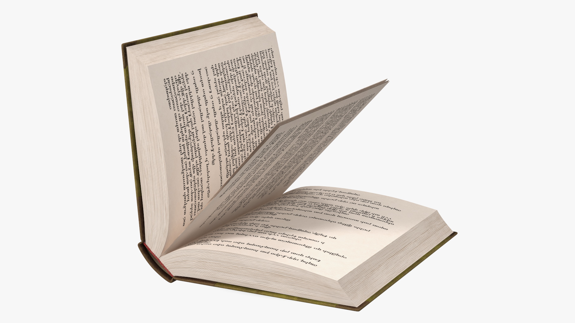 3D Hardback Book Elven Text Green Rigged for Cinema 4D