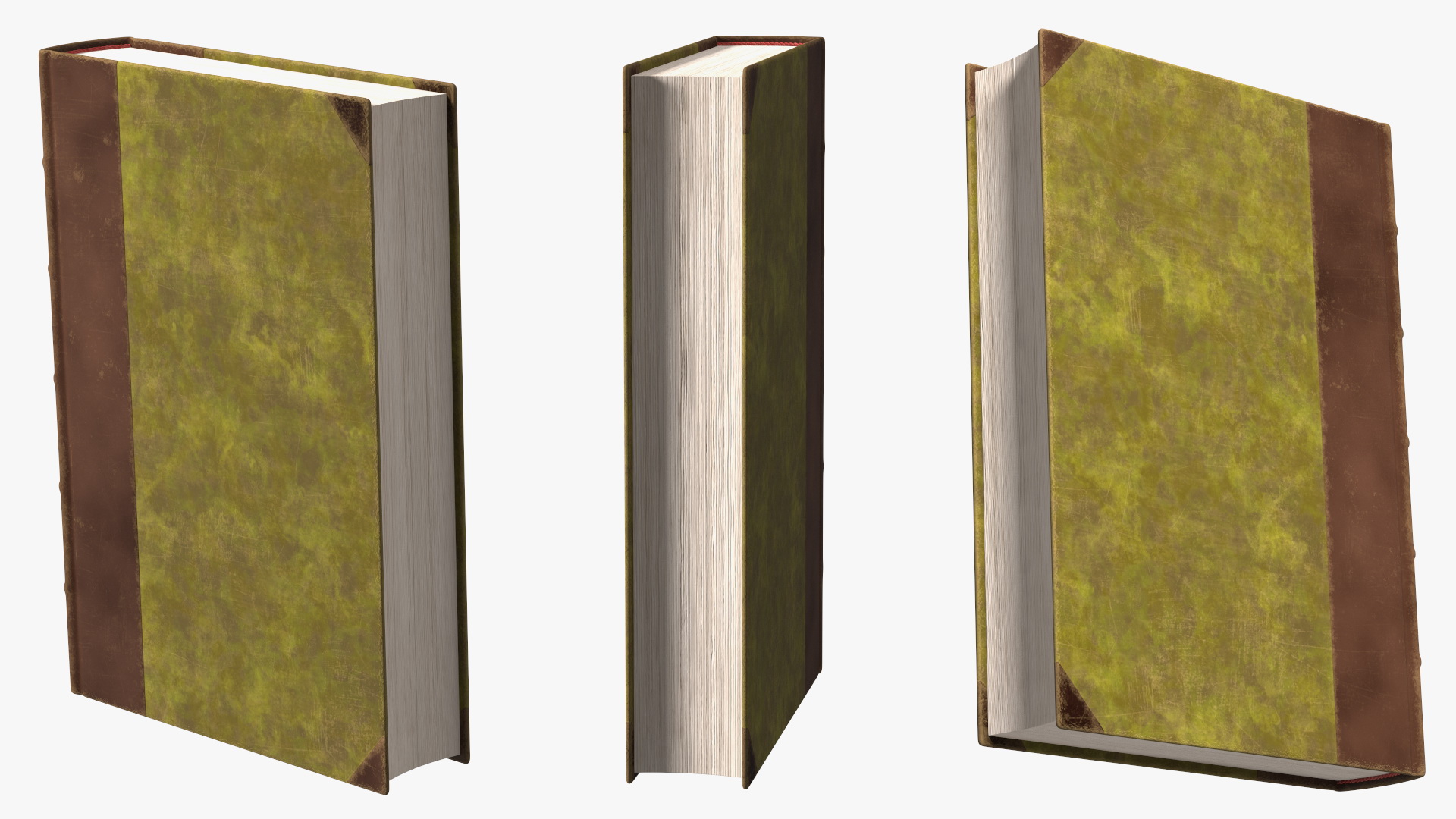 3D Hardback Book Elven Text Green Rigged for Cinema 4D