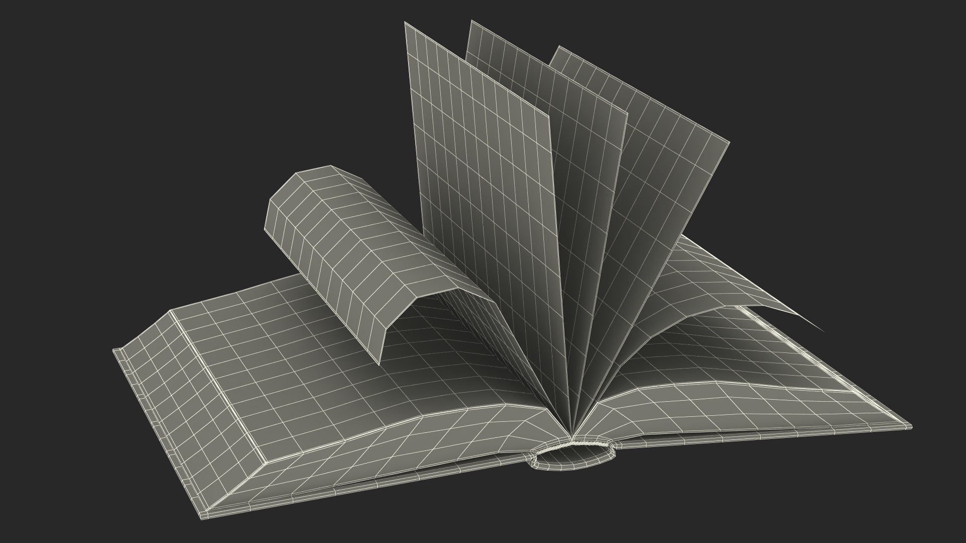 3D Hardback Book Elven Text Green Rigged for Cinema 4D