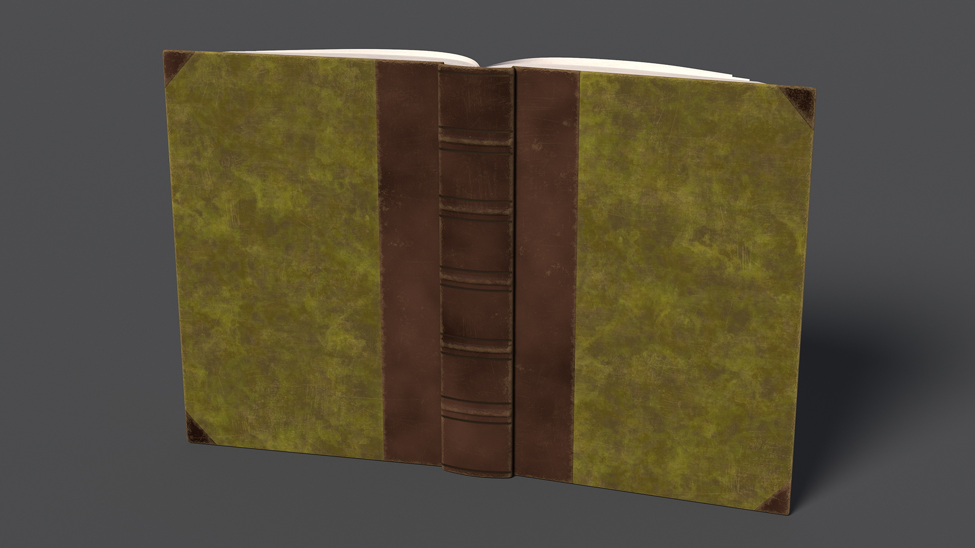 3D Hardback Book Elven Text Green Rigged for Cinema 4D