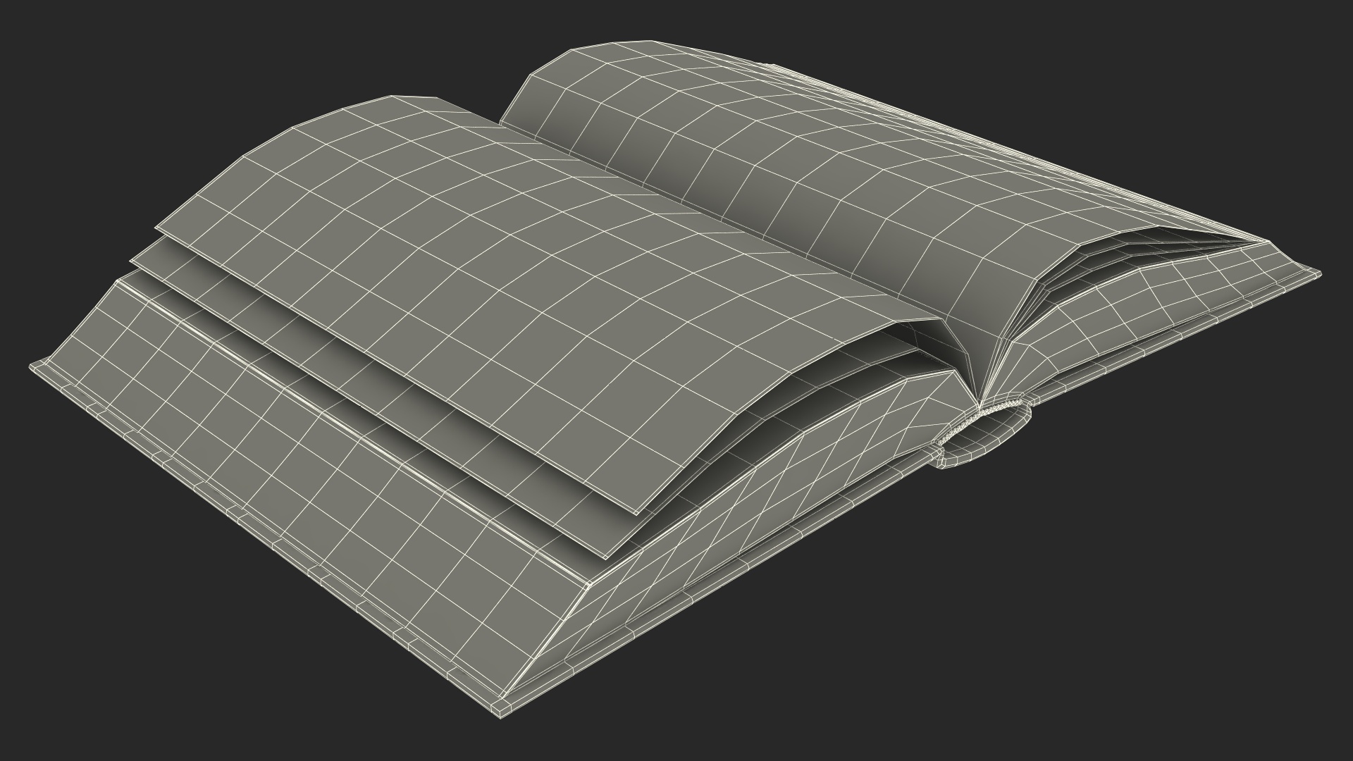 3D Hardback Book Elven Text Green Rigged for Cinema 4D