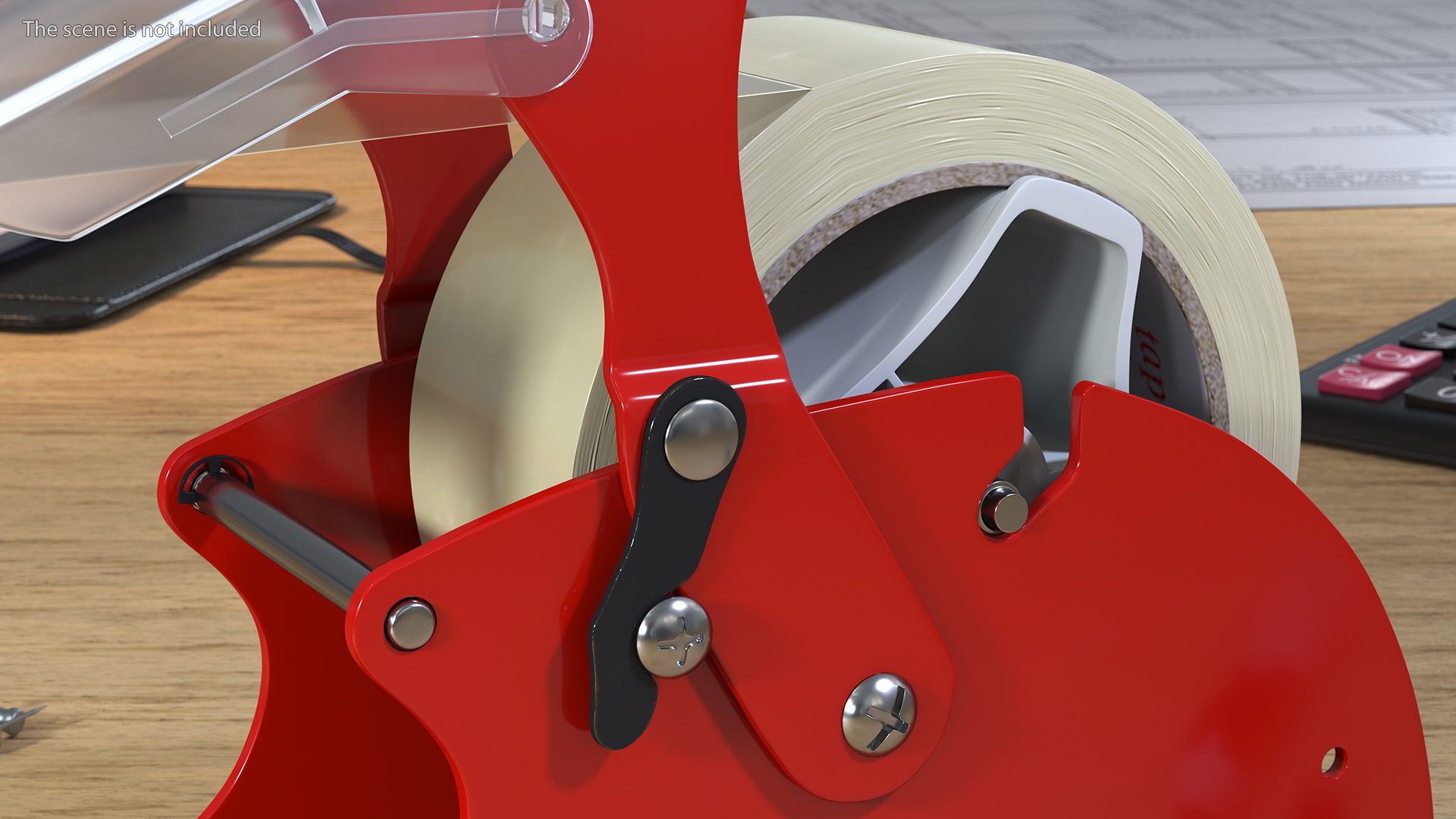3D Benchtop Tape Dispenser with Safety Guard Yellow model