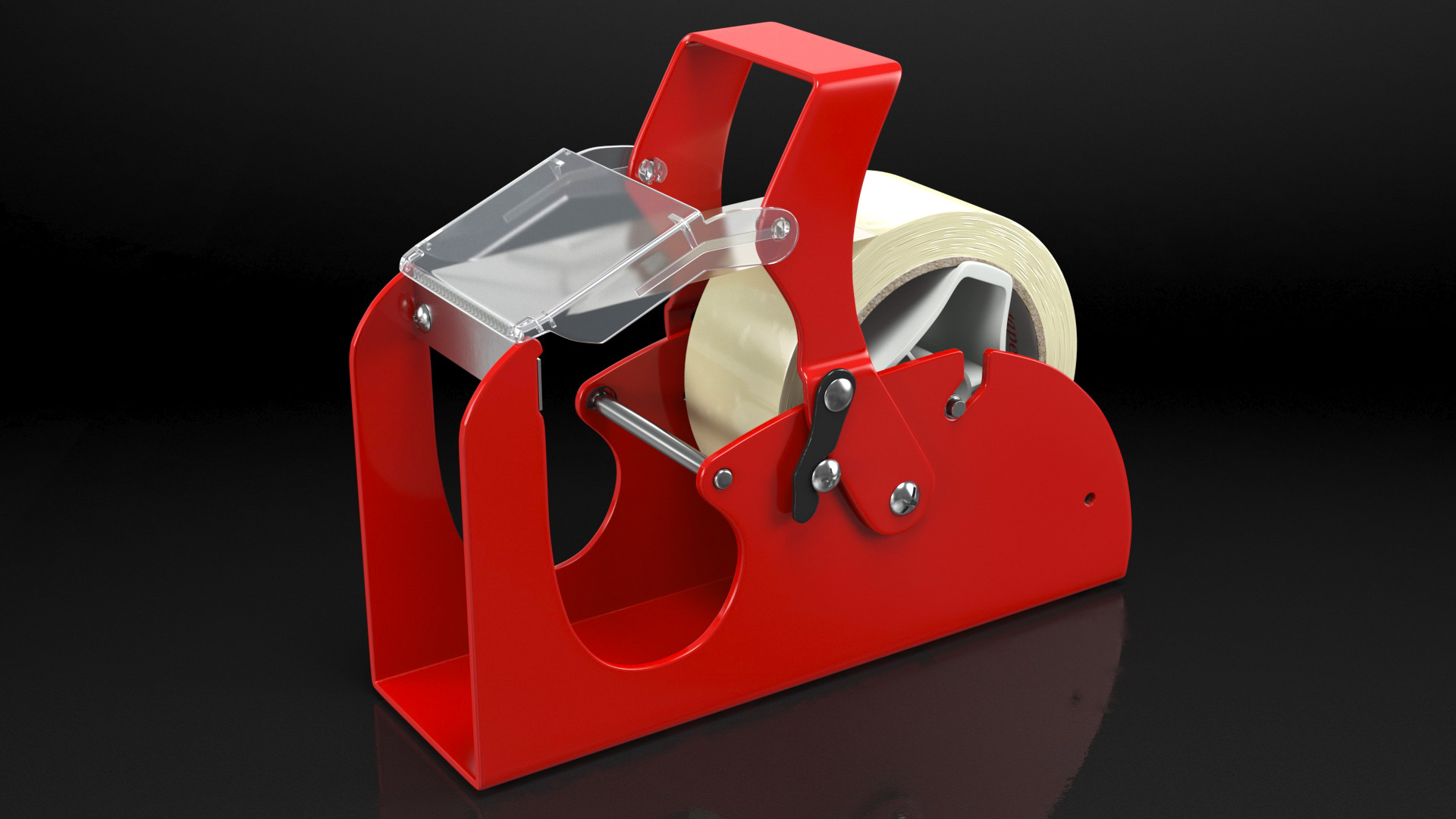 3D Benchtop Tape Dispenser with Safety Guard Yellow model