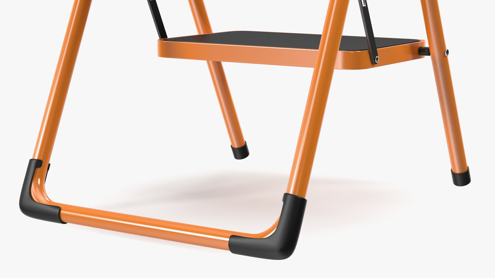 3D Portable Anti Slip 2 Step Orange Ladder Folding Step Stool model