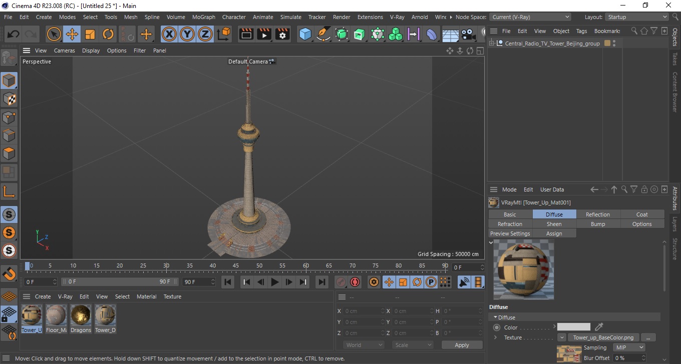 3D model Central Radio TV Tower Beijing