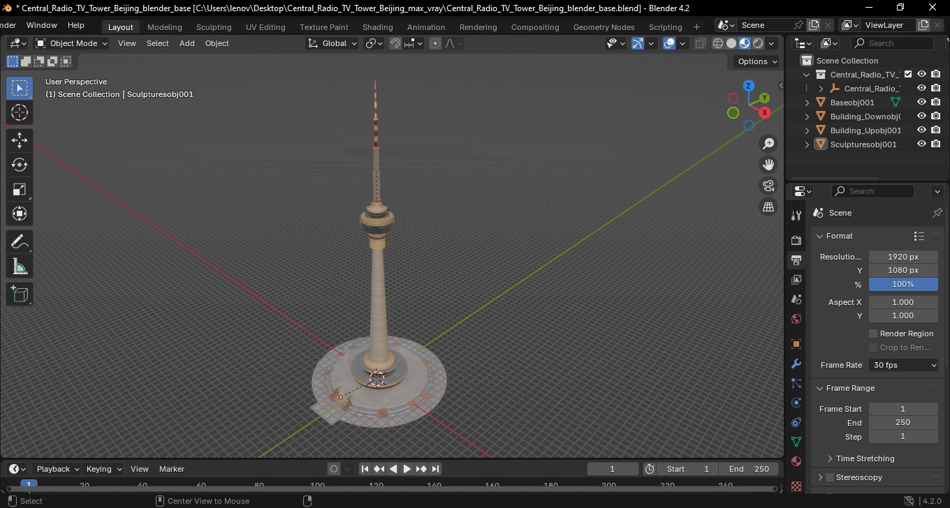 3D model Central Radio TV Tower Beijing