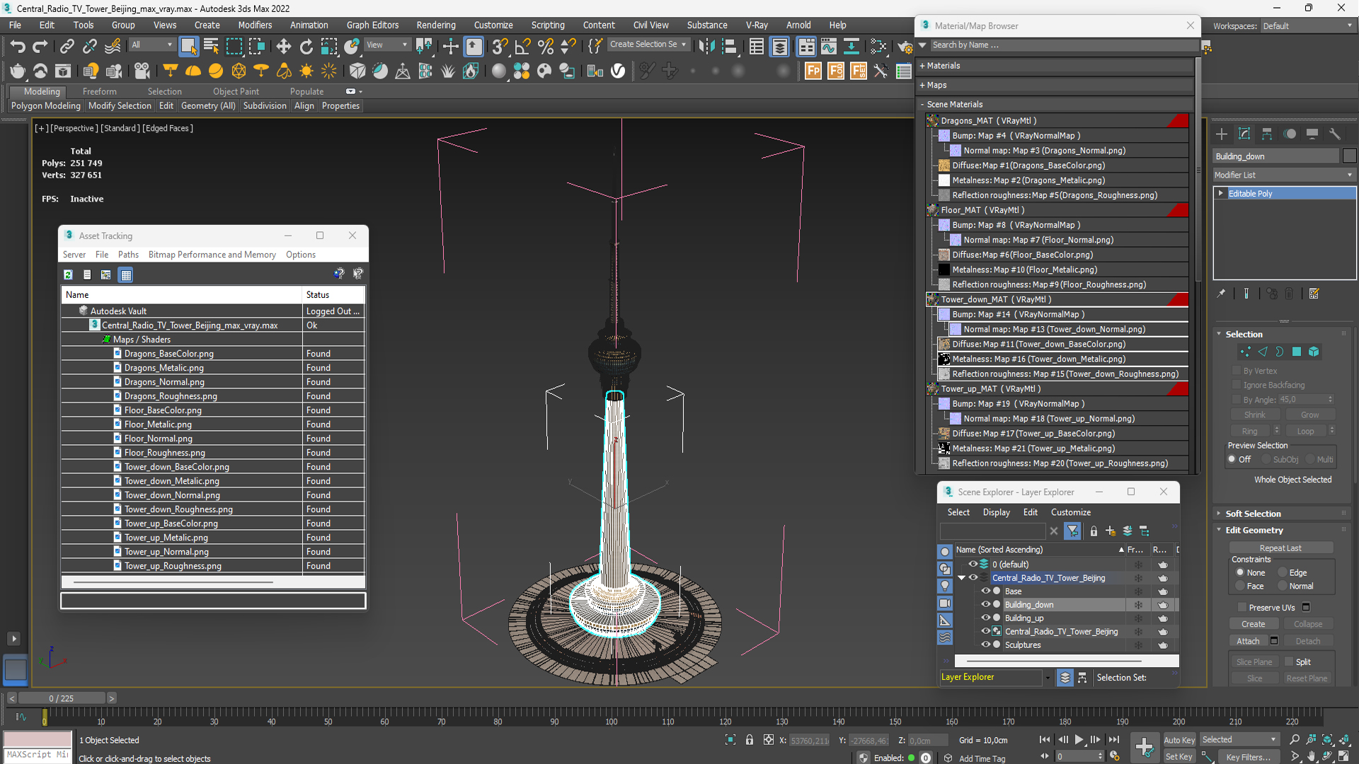 3D model Central Radio TV Tower Beijing