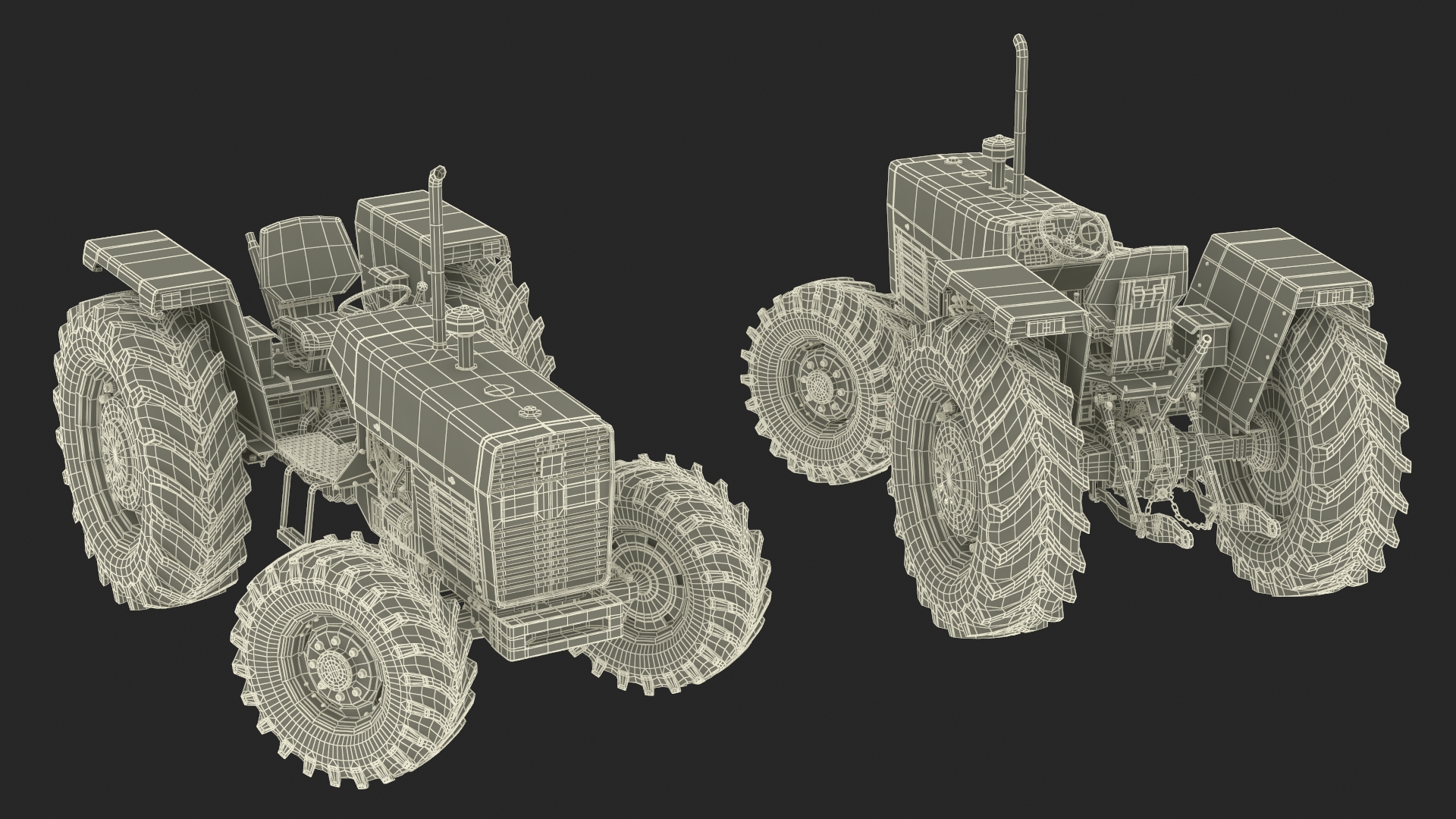 Farm Tractor Rigged 3D model