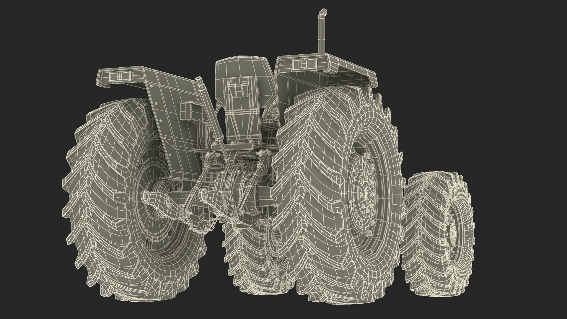 Farm Tractor Rigged 3D model