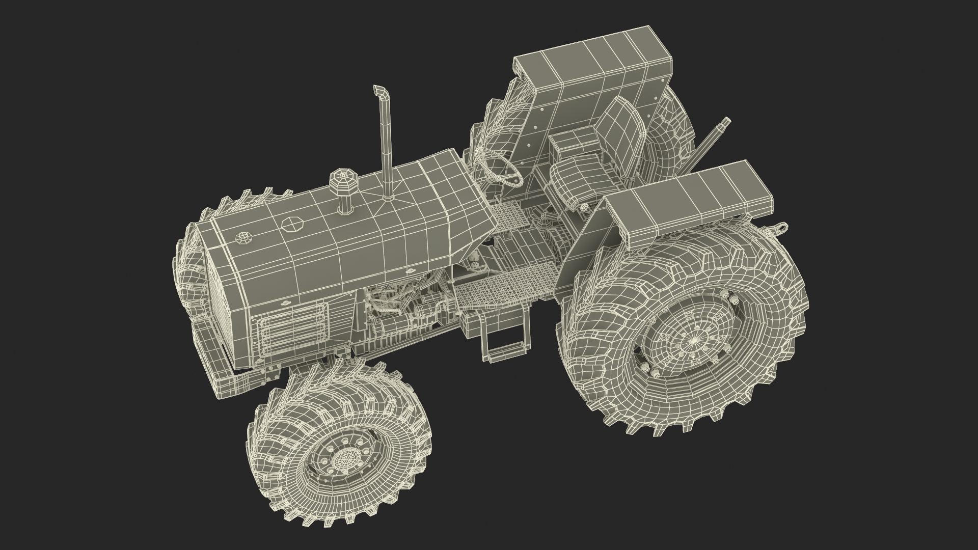 Farm Tractor Rigged 3D model