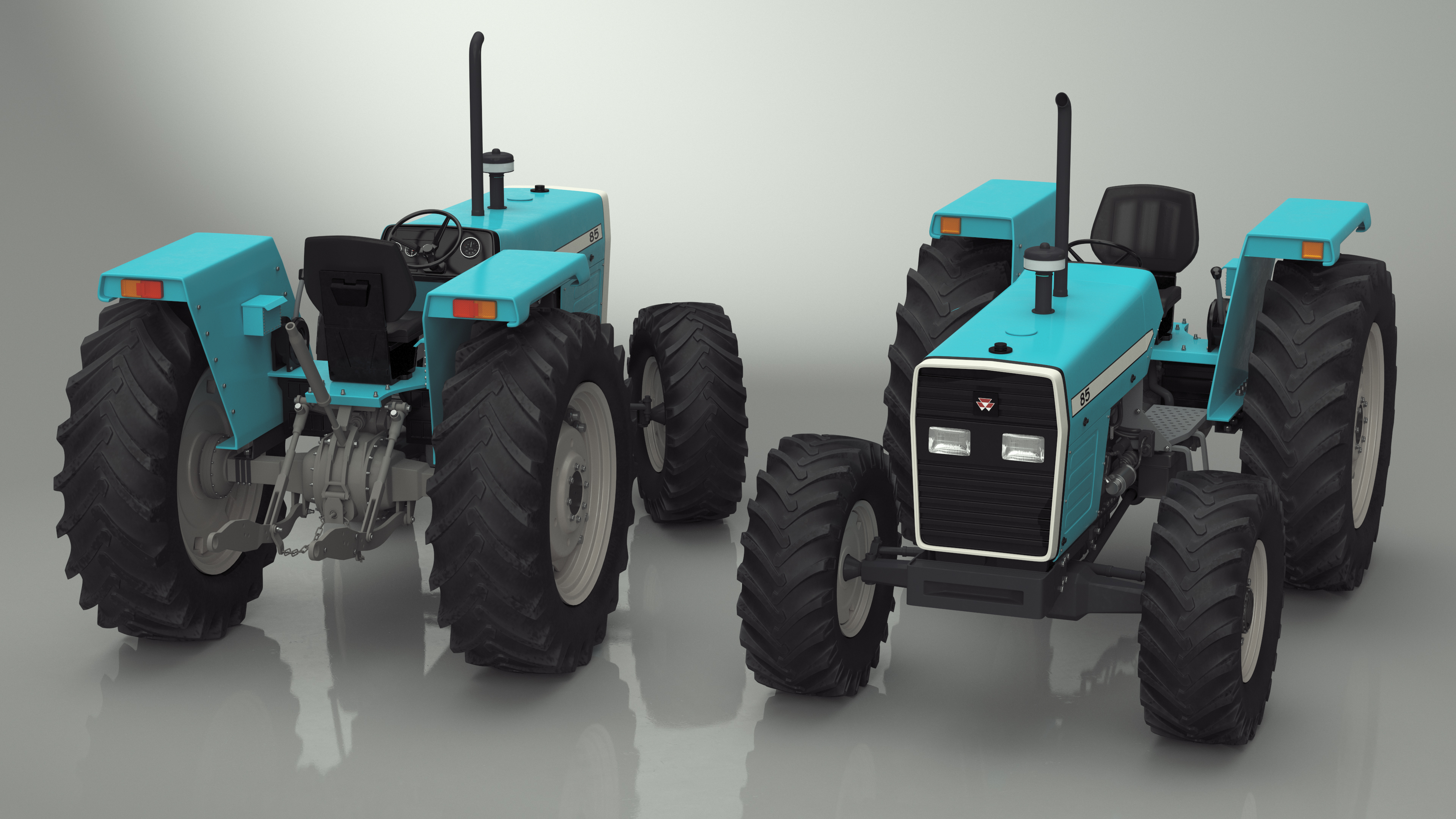 Farm Tractor Rigged 3D model